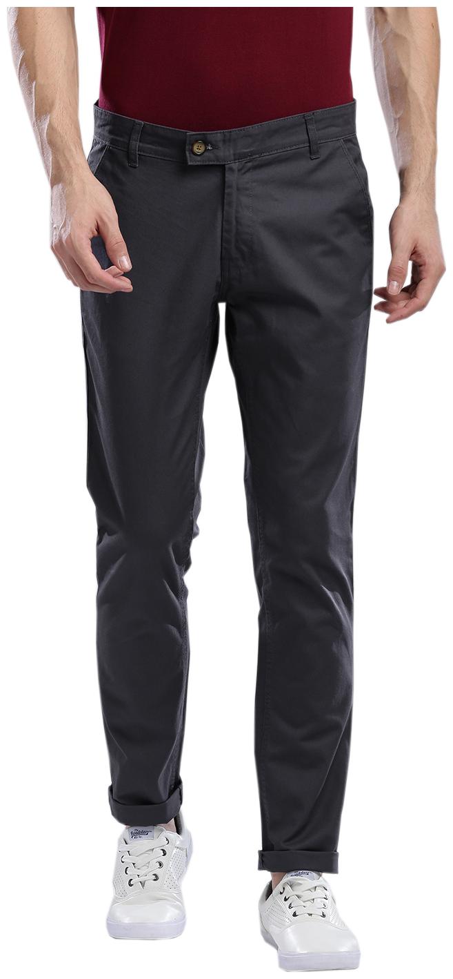 

Hubberholme Men Grey Solid Slim fit Regular trousers