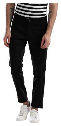 

Hubberholme Men Black Solid Slim fit Regular trousers