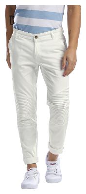 

Hubberholme Men White Solid Slim fit Regular trousers