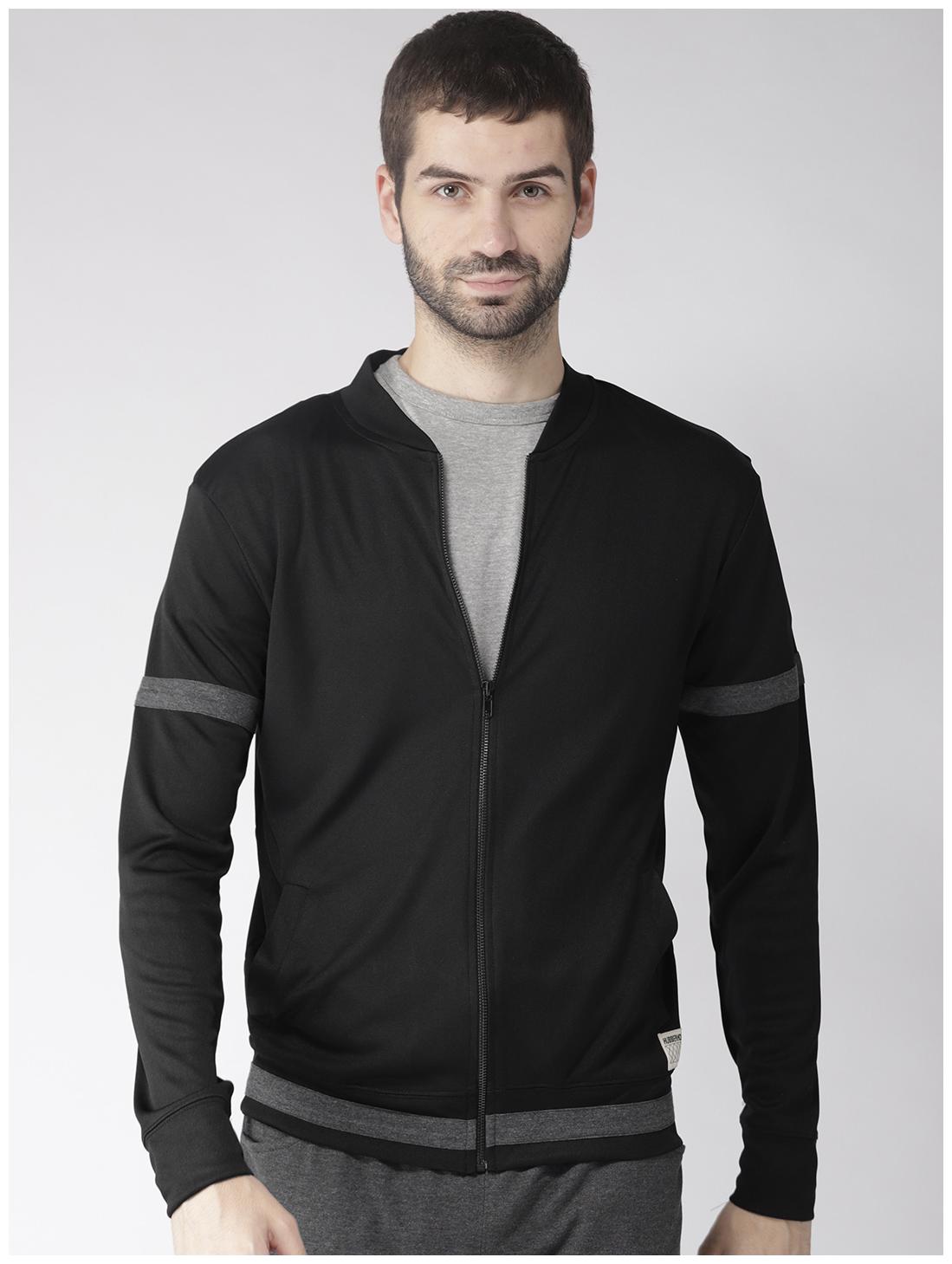 

Hubberholme Men Black Henley neck Sweatshirt