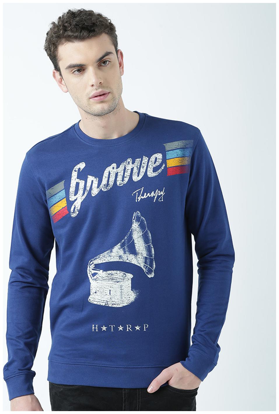 

Huetrap Men Blue Round neck Sweatshirt
