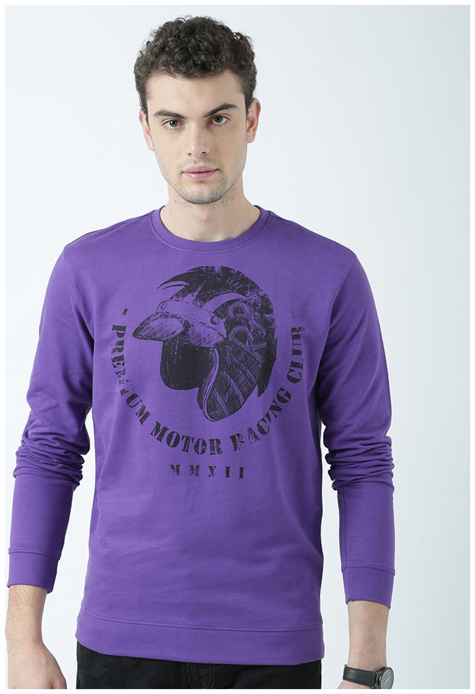 

Huetrap Men Purple Round neck Sweatshirt