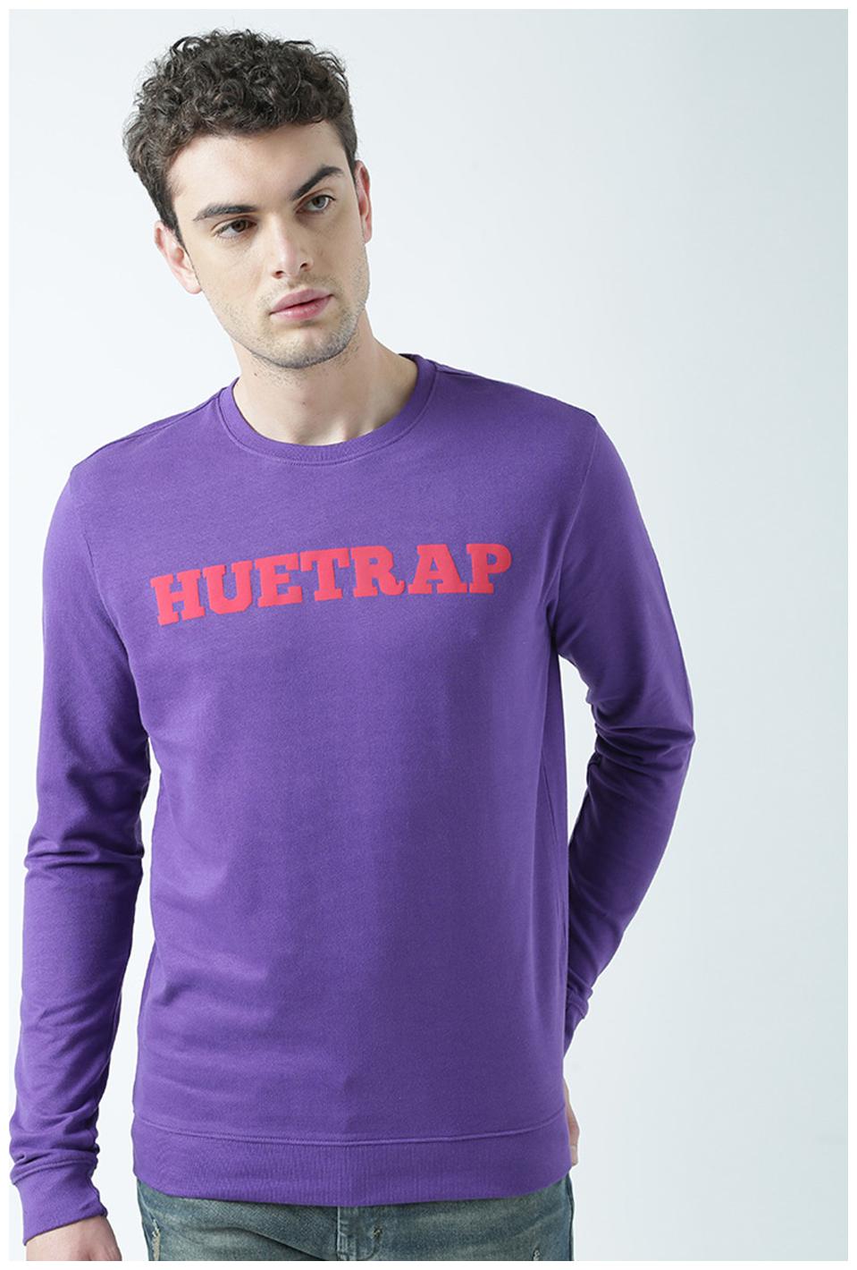 

Huetrap Men Purple Round neck Sweatshirt
