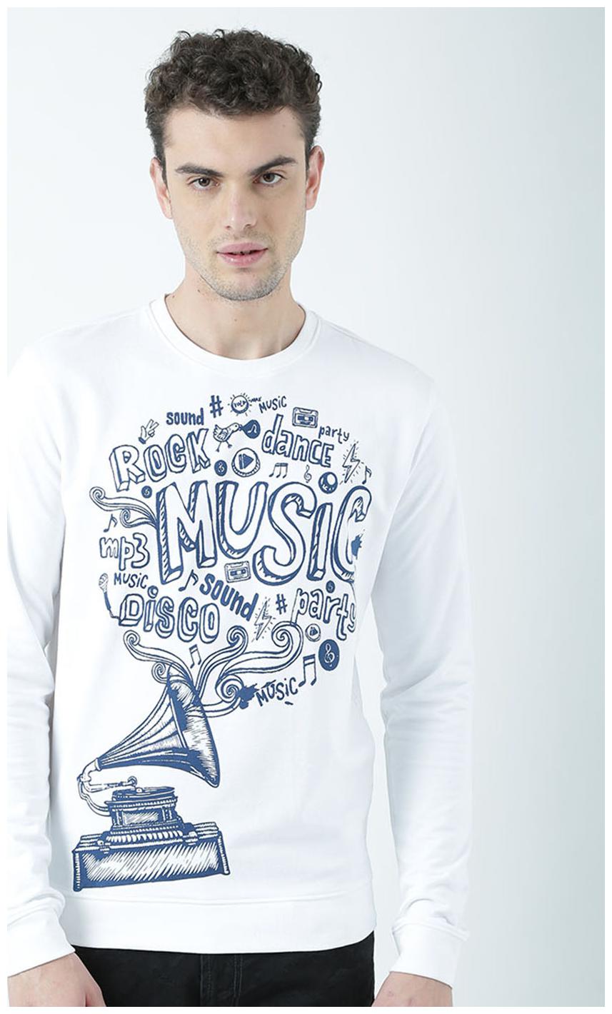 

Huetrap Men White Round neck Sweatshirt