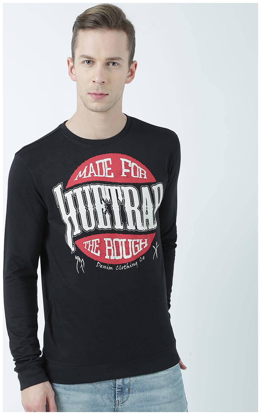 

Huetrap Men Black Round neck Sweatshirt