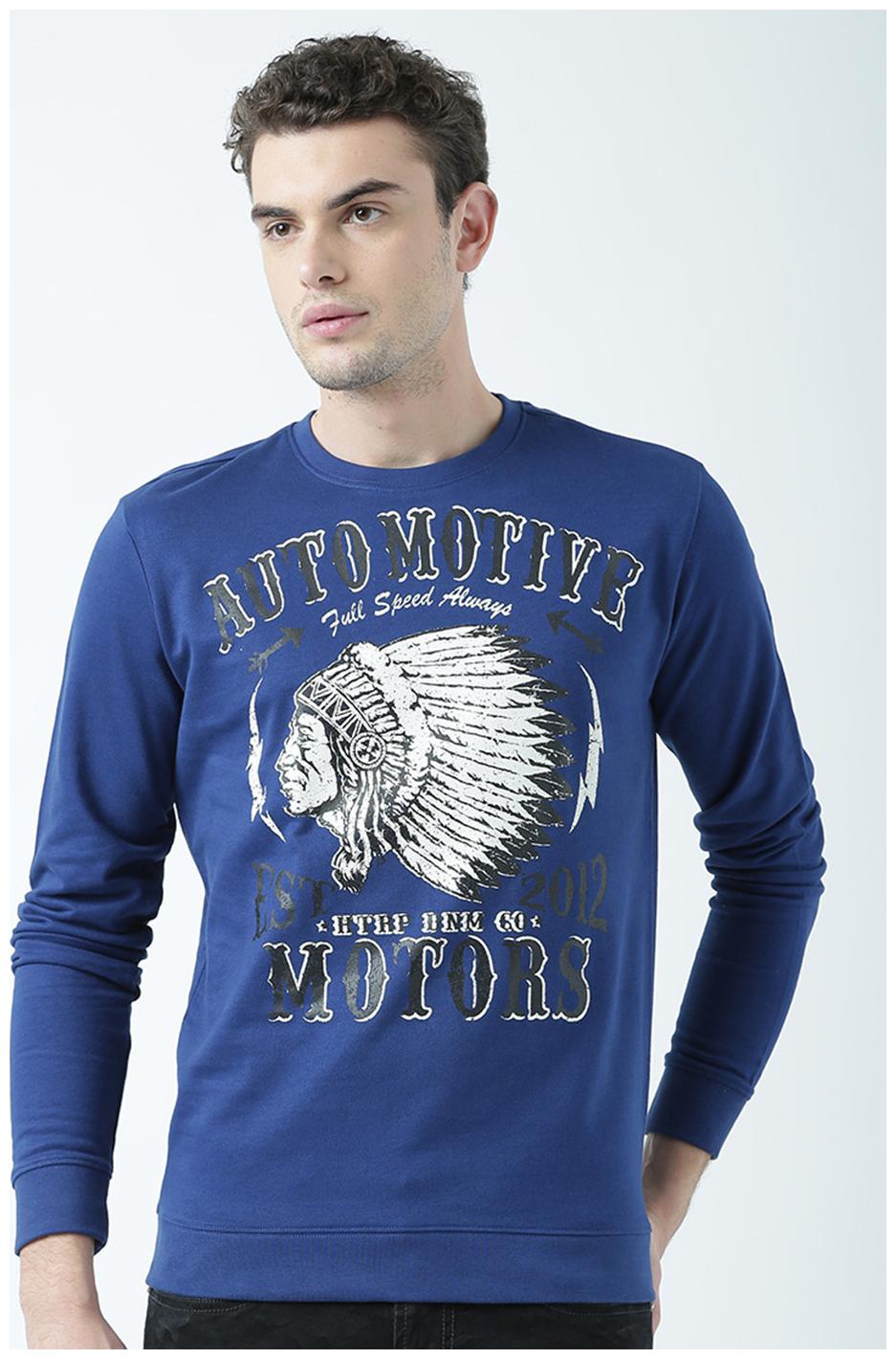 

Huetrap Men Blue Round neck Sweatshirt