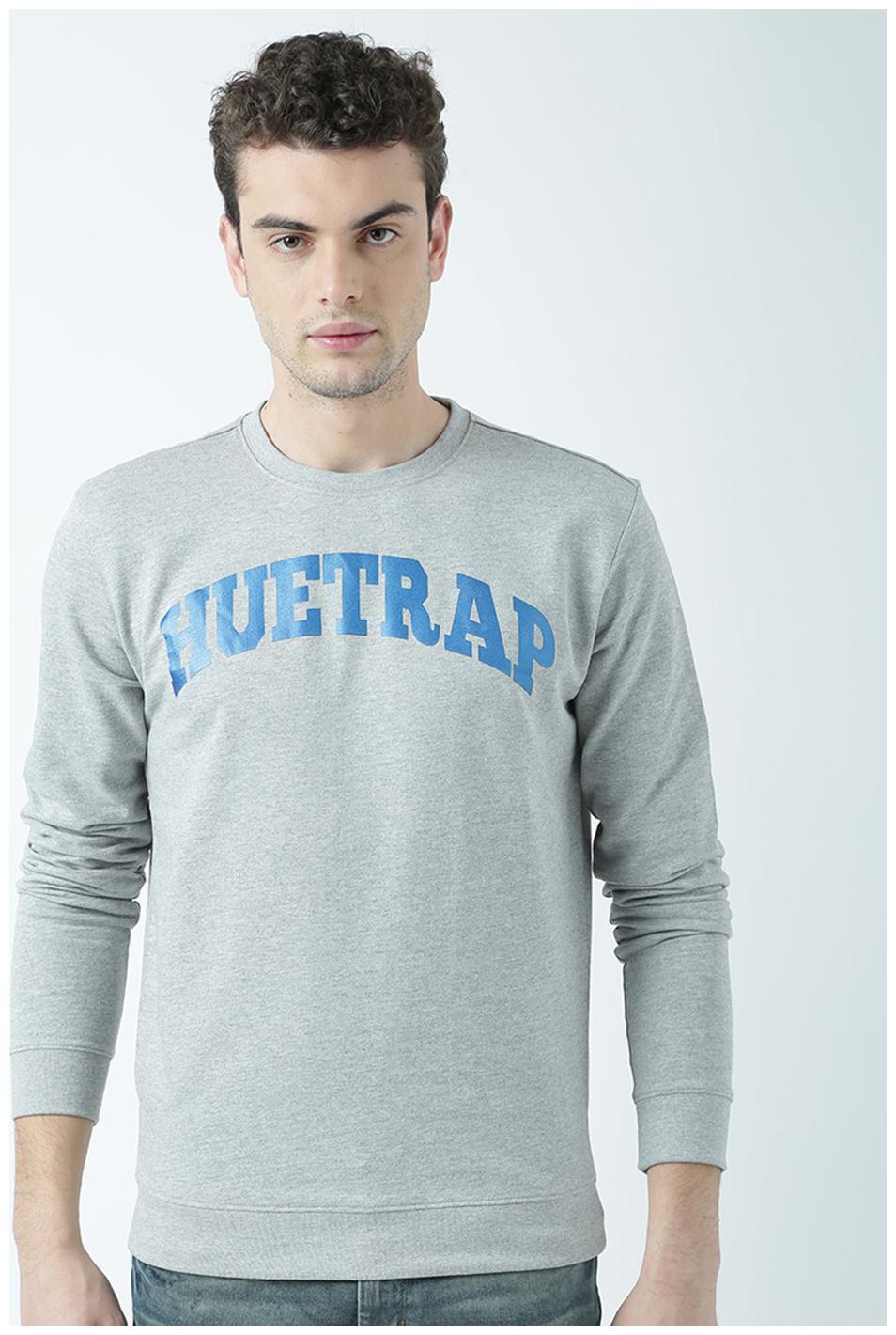 

Huetrap Men Grey Round neck Sweatshirt