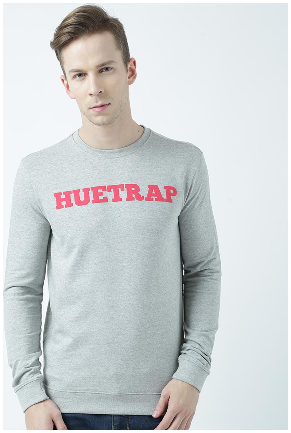 

Huetrap Men Grey Round neck Sweatshirt