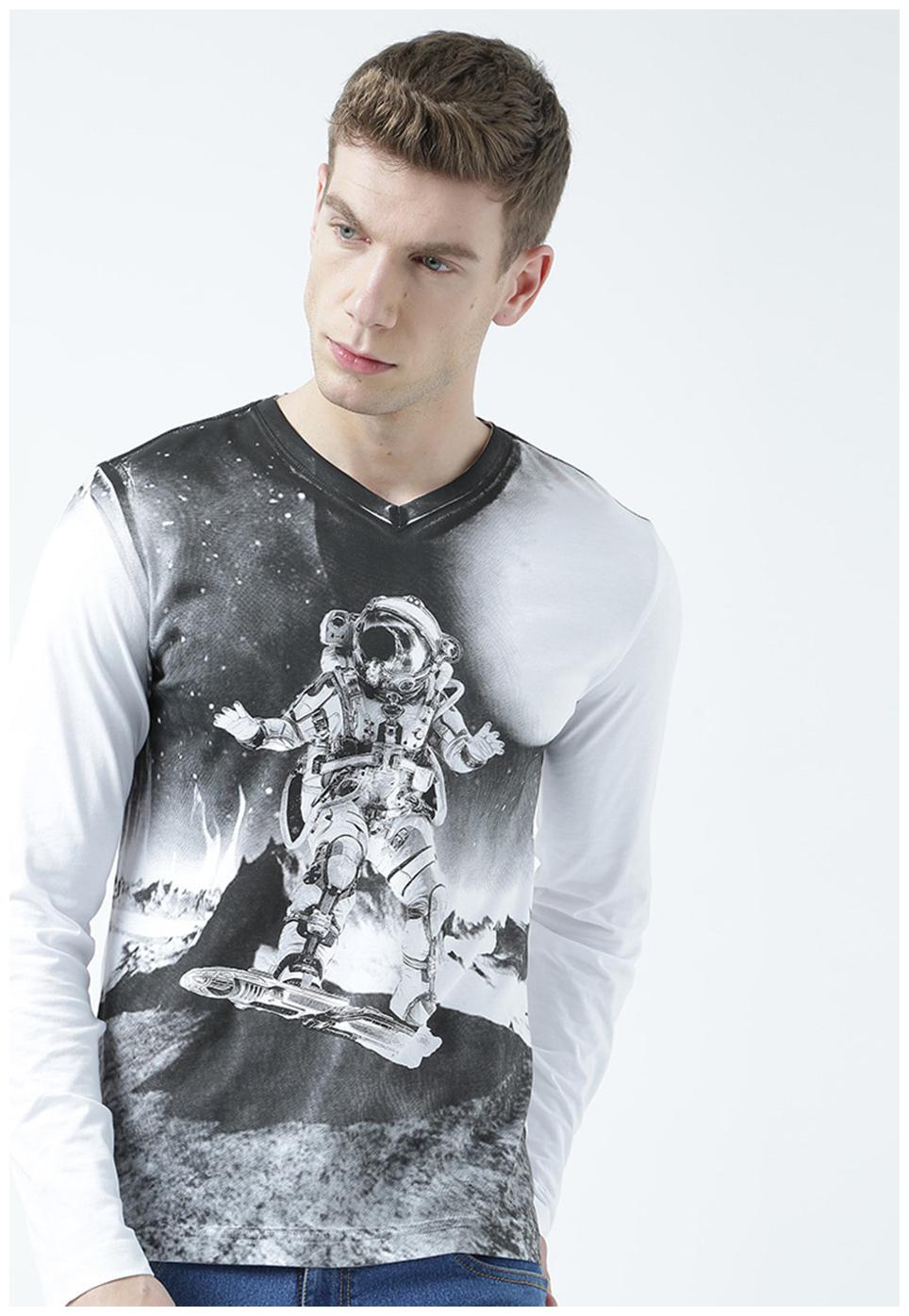 

Huetrap Men s Regular Fit Printed T-Shirt - White