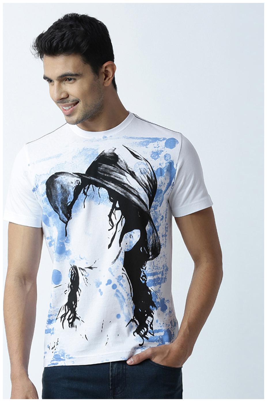 

Huetrap Men s Round Neck Printed T-Shirt - White