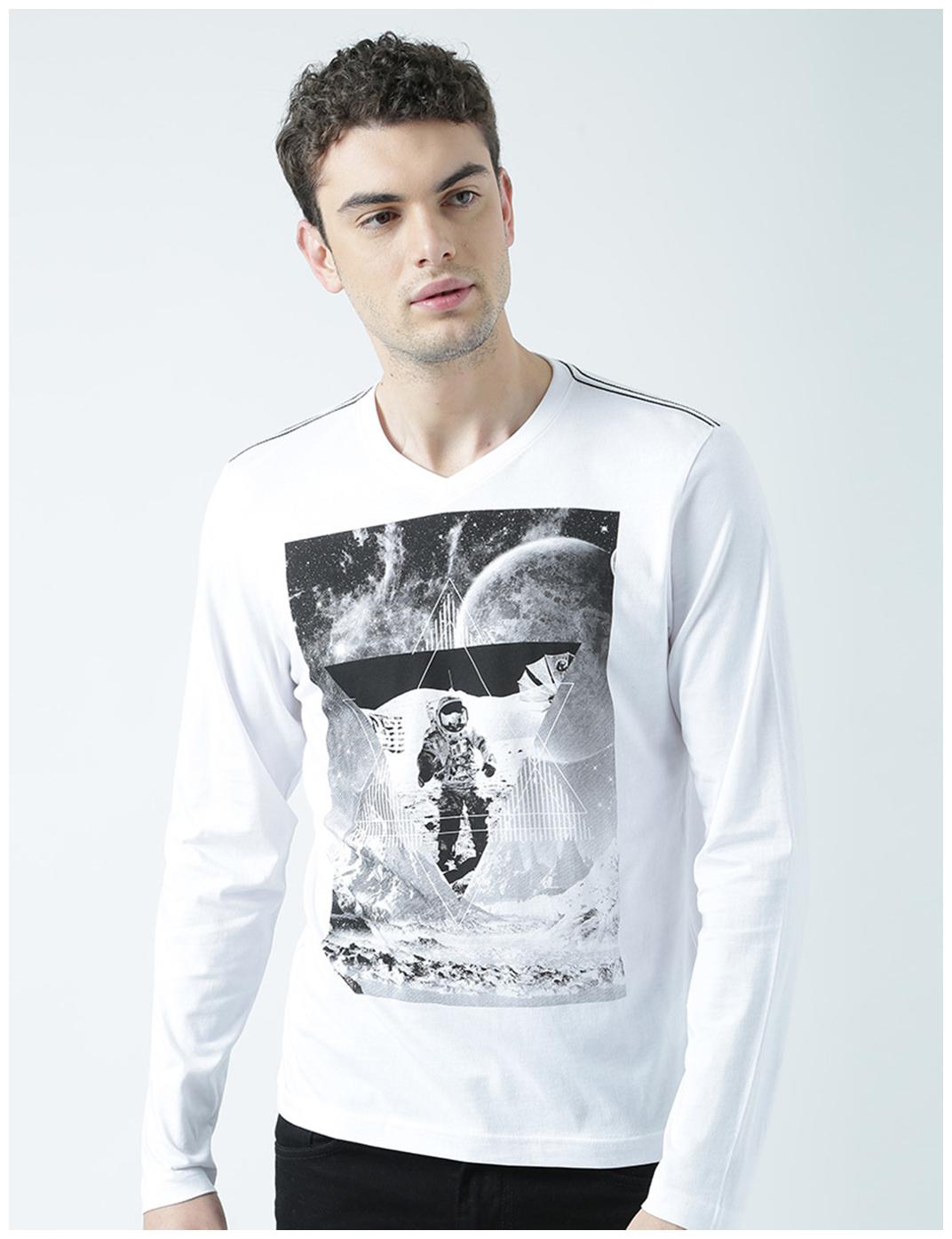 

Huetrap Men s Regular Fit Printed T-Shirt - White