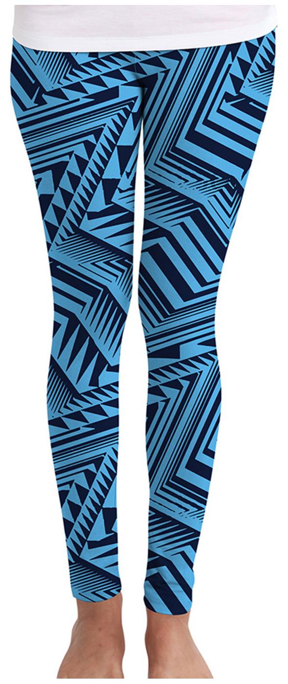 

Huetrap Geometric Tights - Blue