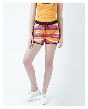 

Huetrap Women Printed Denim capri - Orange