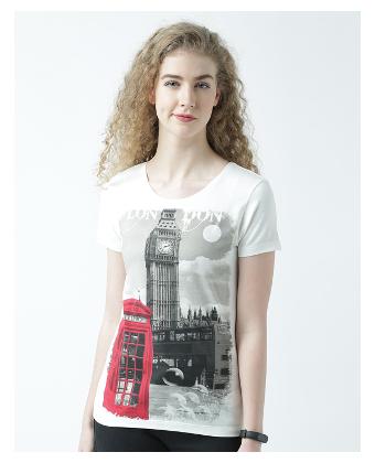 

Huetrap Women Grey Regular fit High neck Polyester T shirt