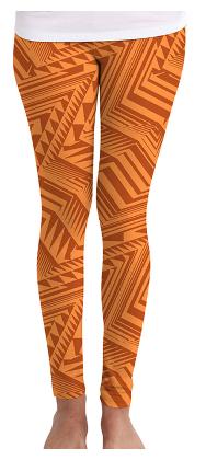 

Huetrap Geometric Tights - Orange