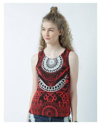 Huetrap Womens Patterned Prints Sleevless Tank Top