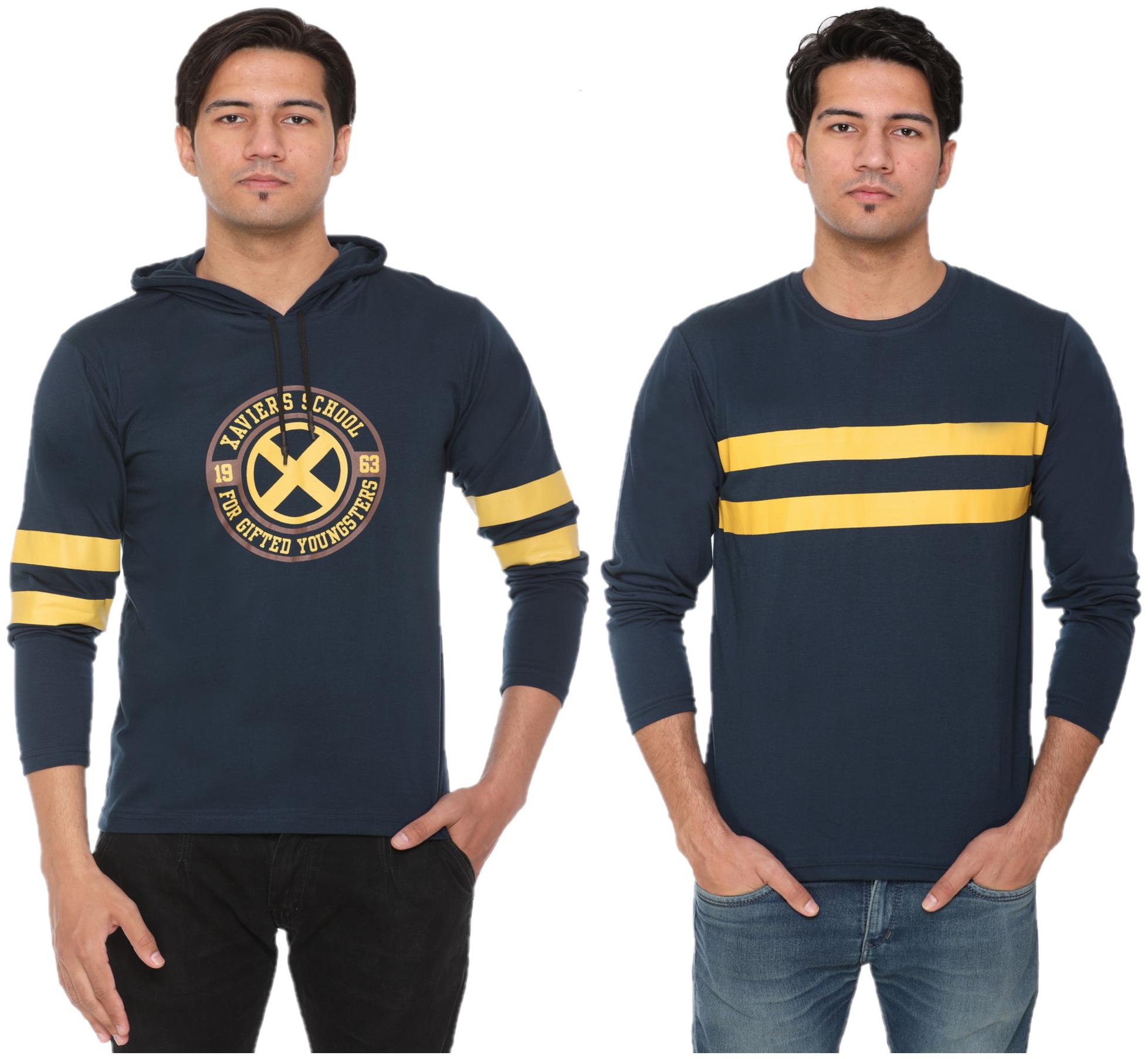 

HVBK Men Blue Regular fit Cotton Blend Round neck T-Shirt - Pack Of 2