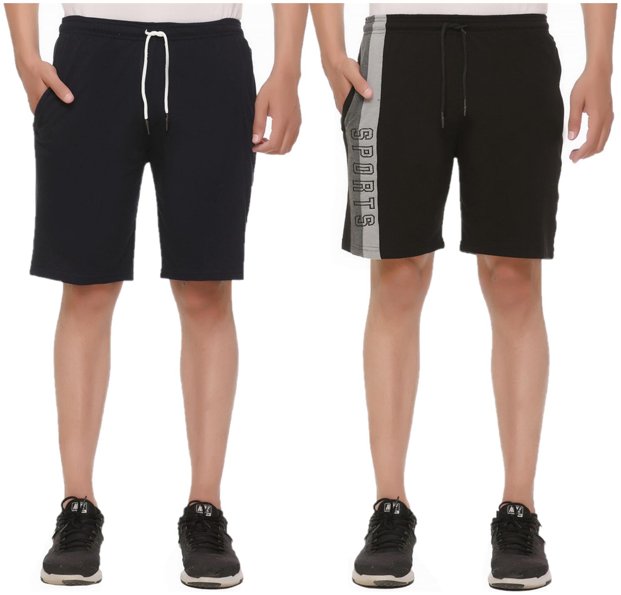 

HVBK Men Black Regular Fit Regular Shorts