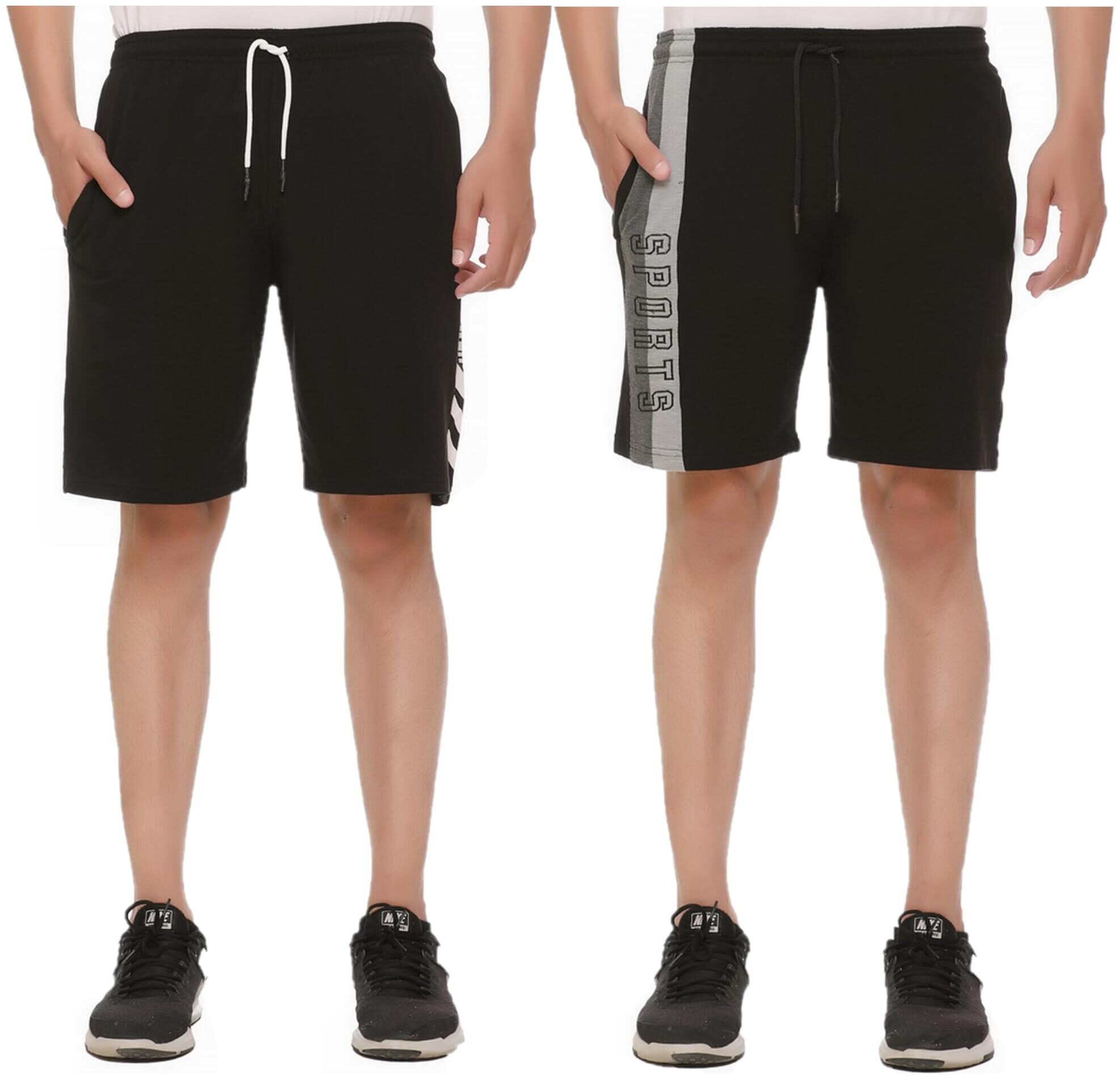 

HVBK Men Black Regular Fit Regular Shorts