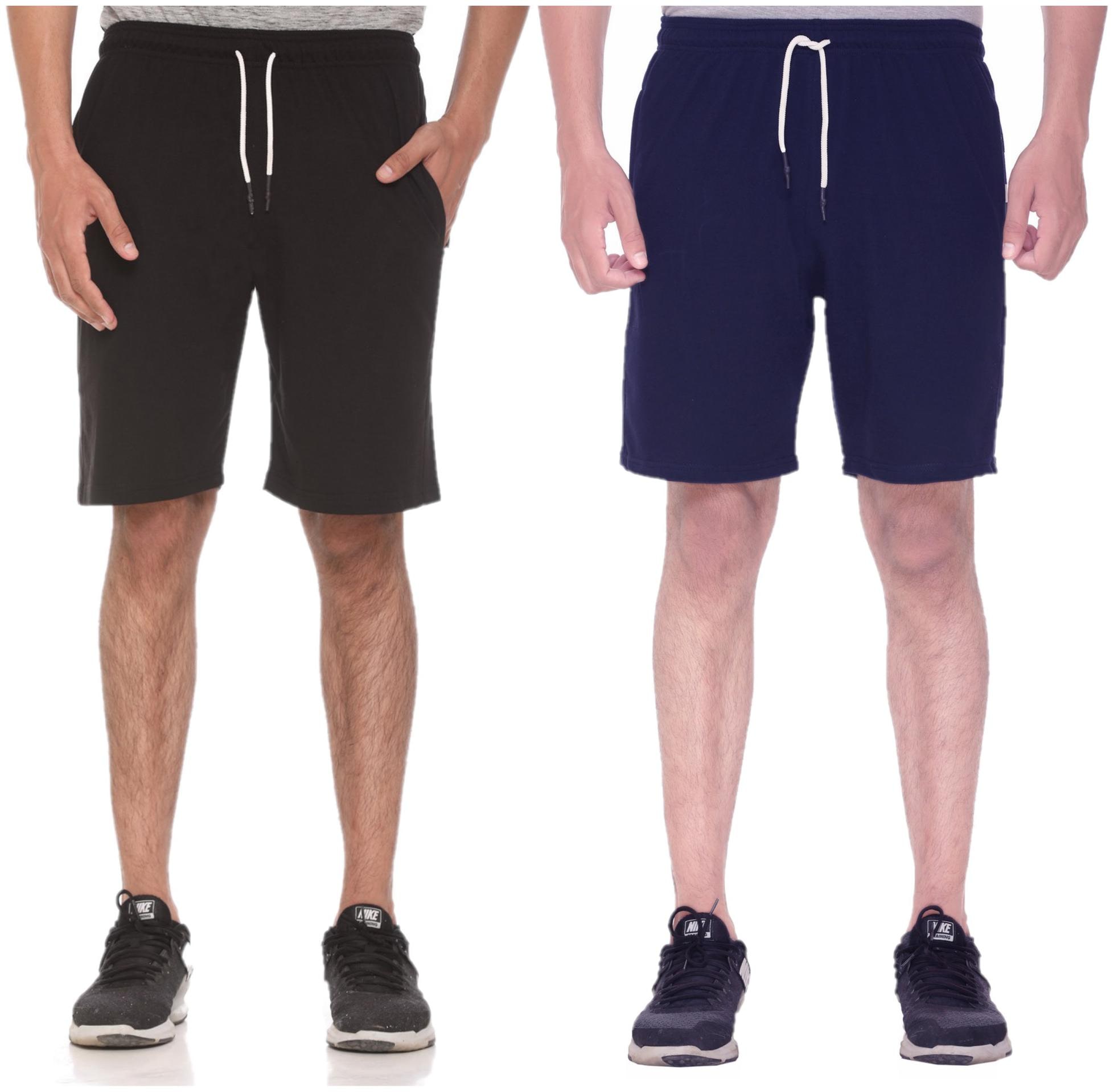 

HVBK Men Black Blue Regular Fit Regular Shorts