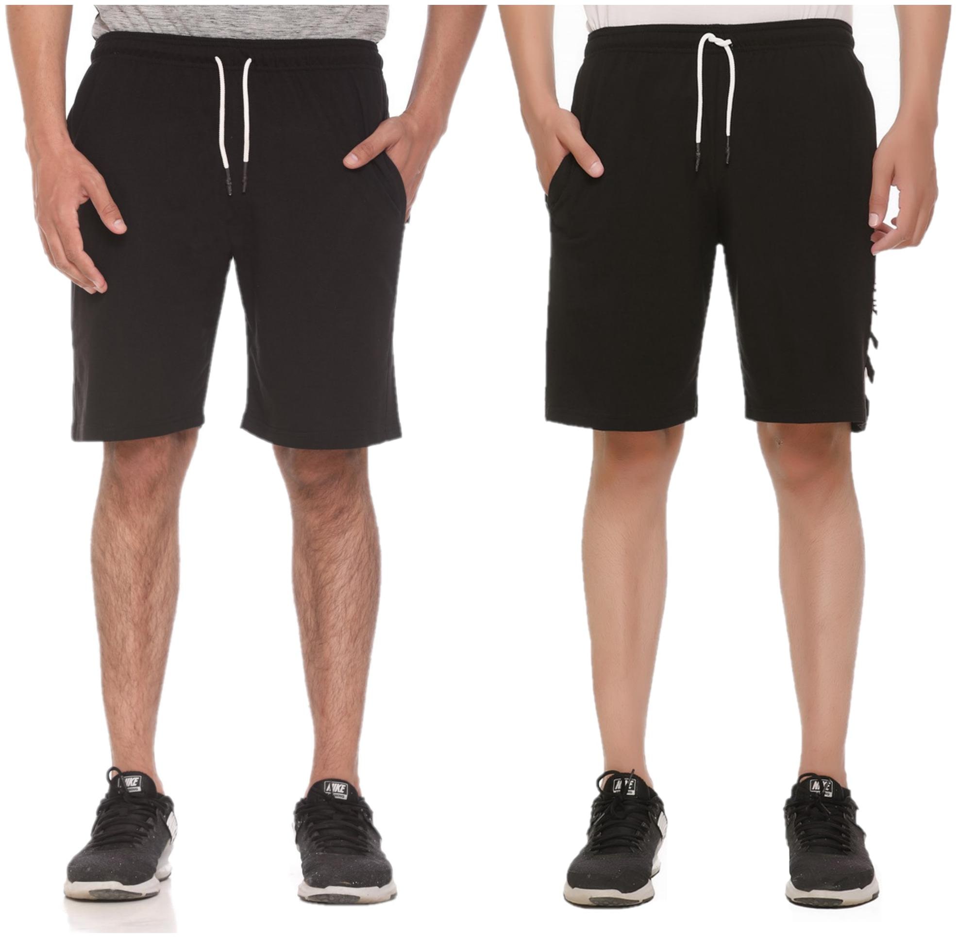 

HVBK Men Black Regular Fit Regular Shorts