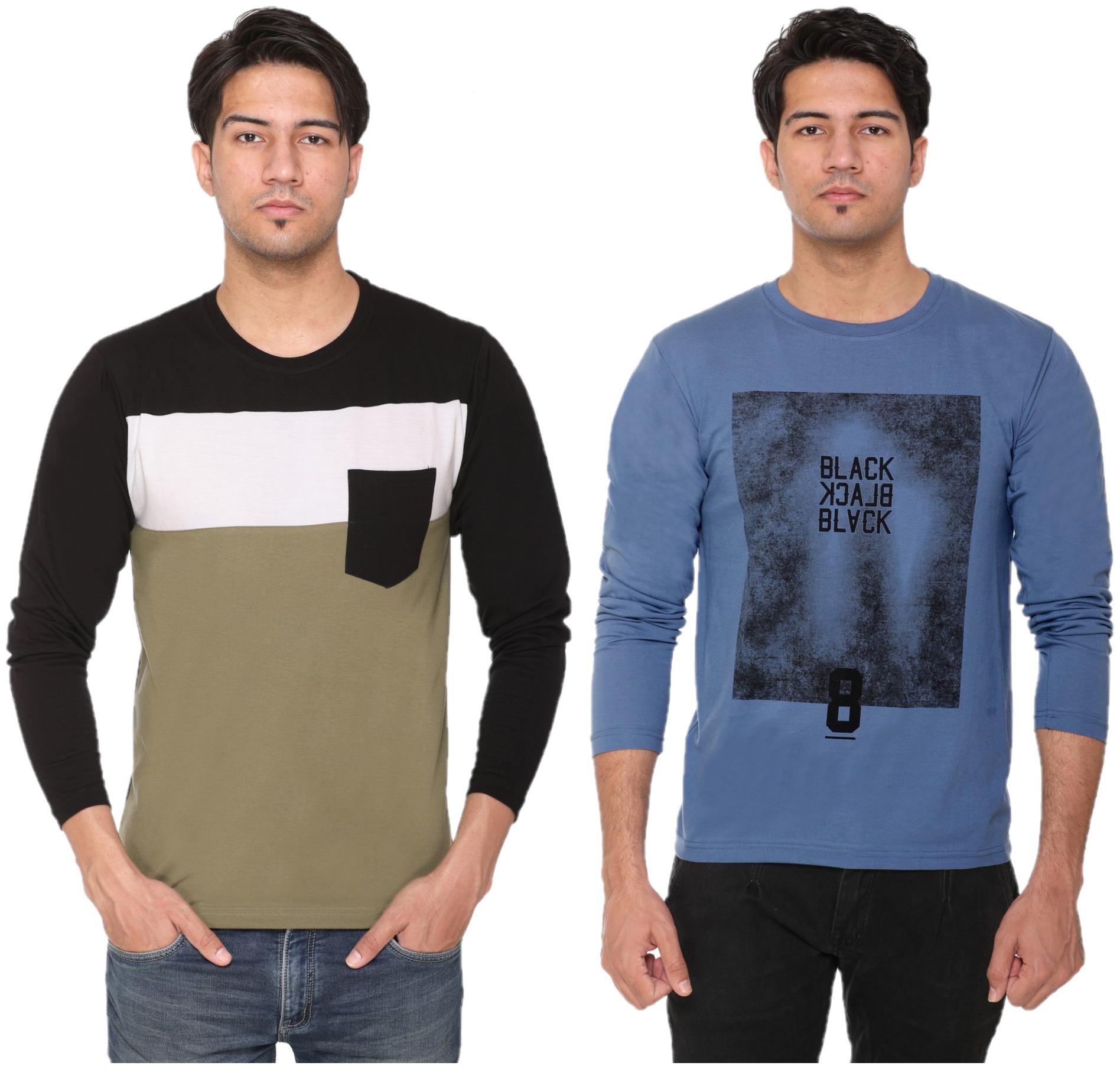 

HVBK Men Multi Regular fit Cotton Blend Round neck T-Shirt - Pack Of 2
