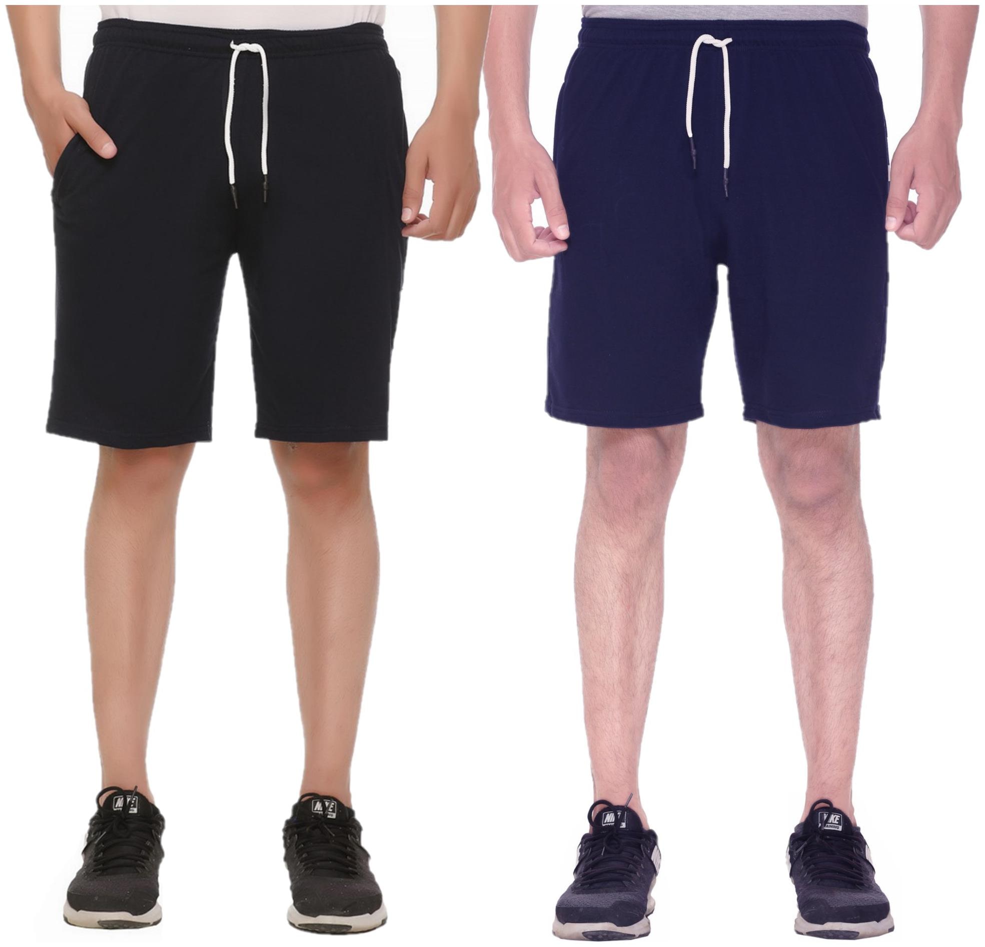 

HVBK Men Blue Black Regular Fit Regular Shorts