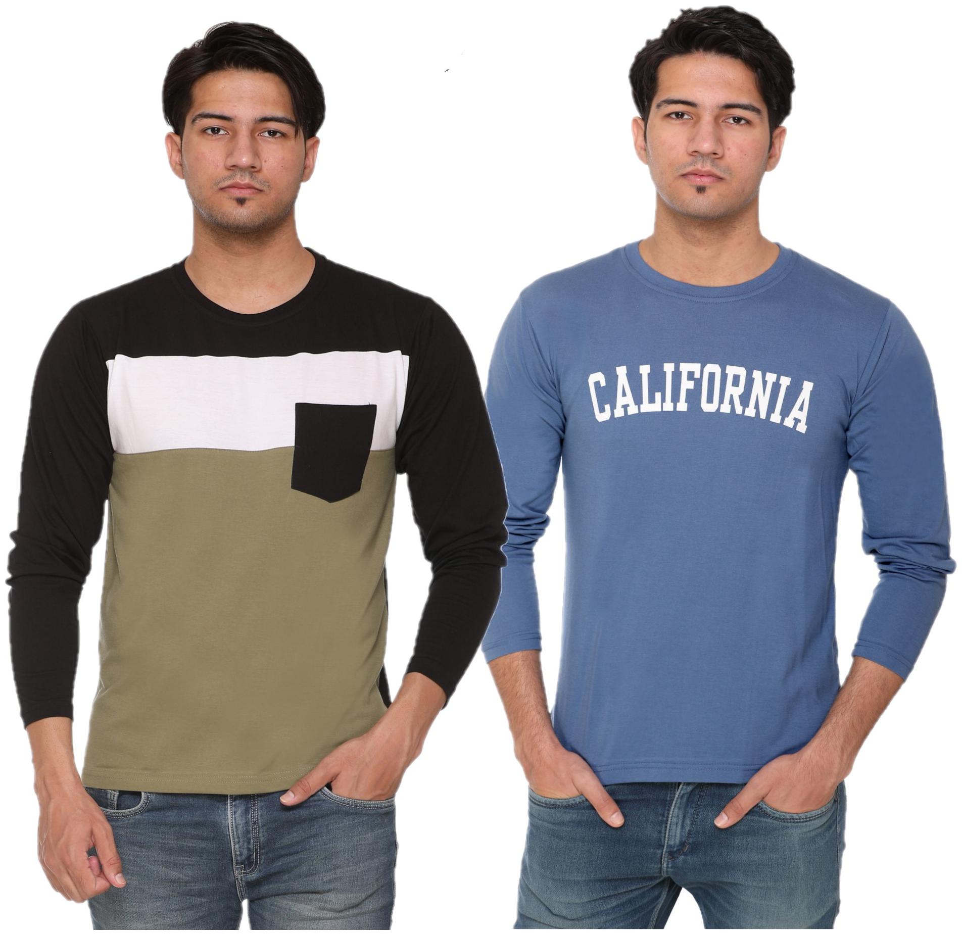 

HVBK Men Multi Regular fit Cotton Blend Round neck T-Shirt - Pack Of 2