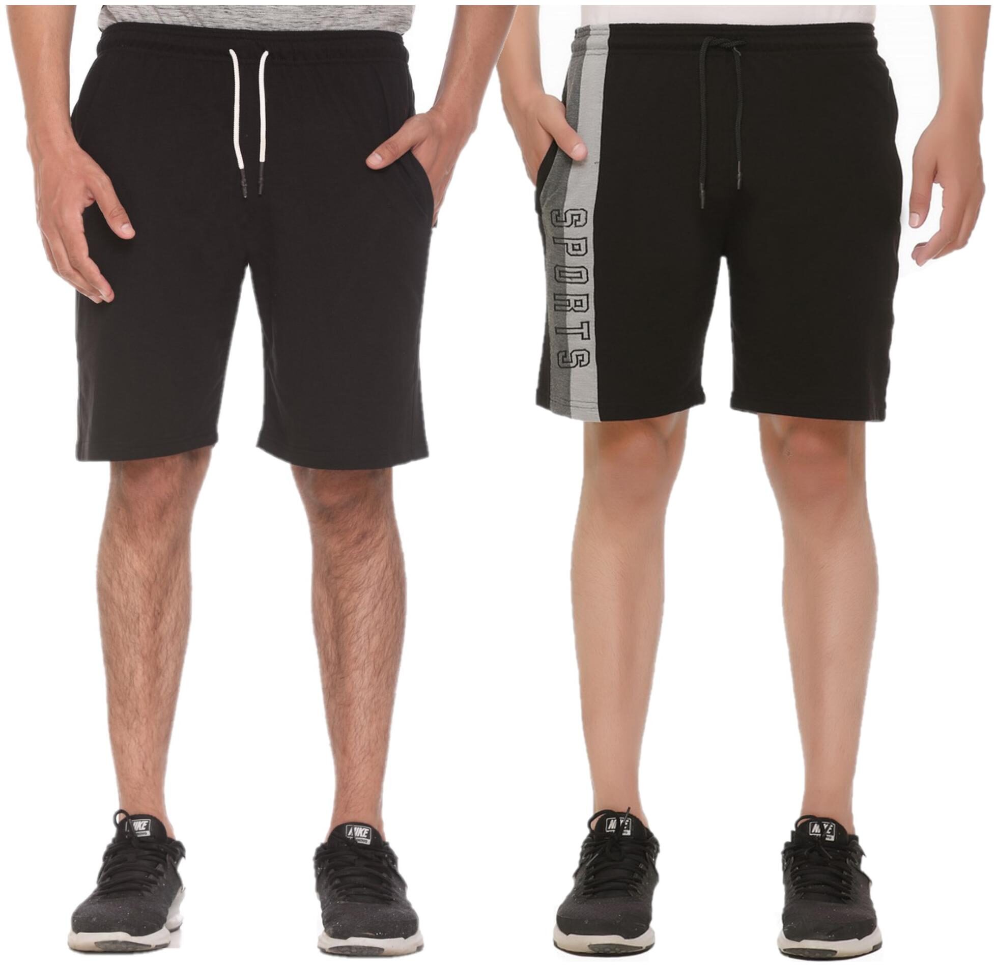 

HVBK Men Black Regular Fit Regular Shorts
