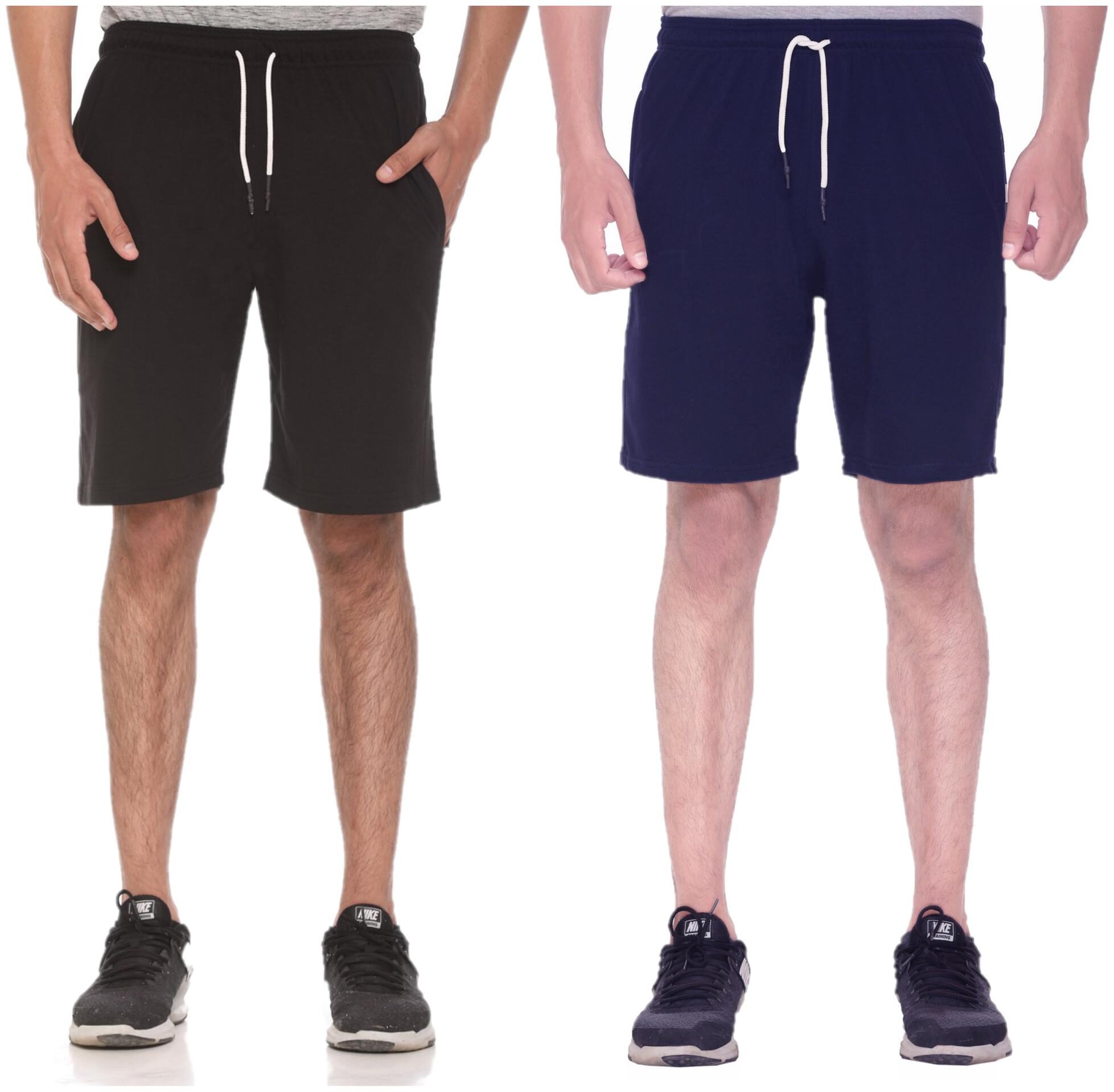 

HVBK Men Black Blue Regular Fit Regular Shorts