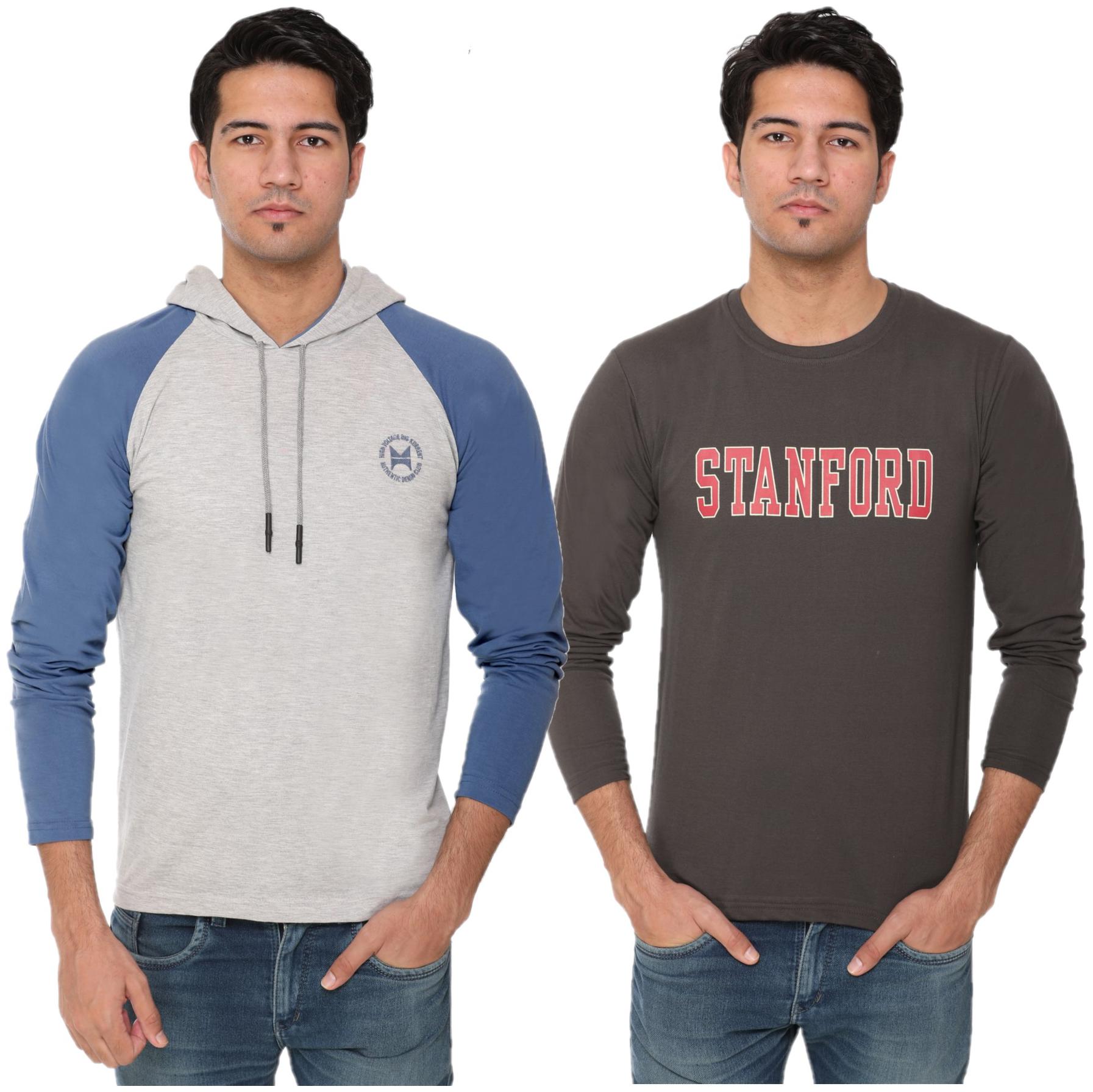 

HVBK Men Multi Regular fit Cotton Blend Round neck T-Shirt - Pack Of 2