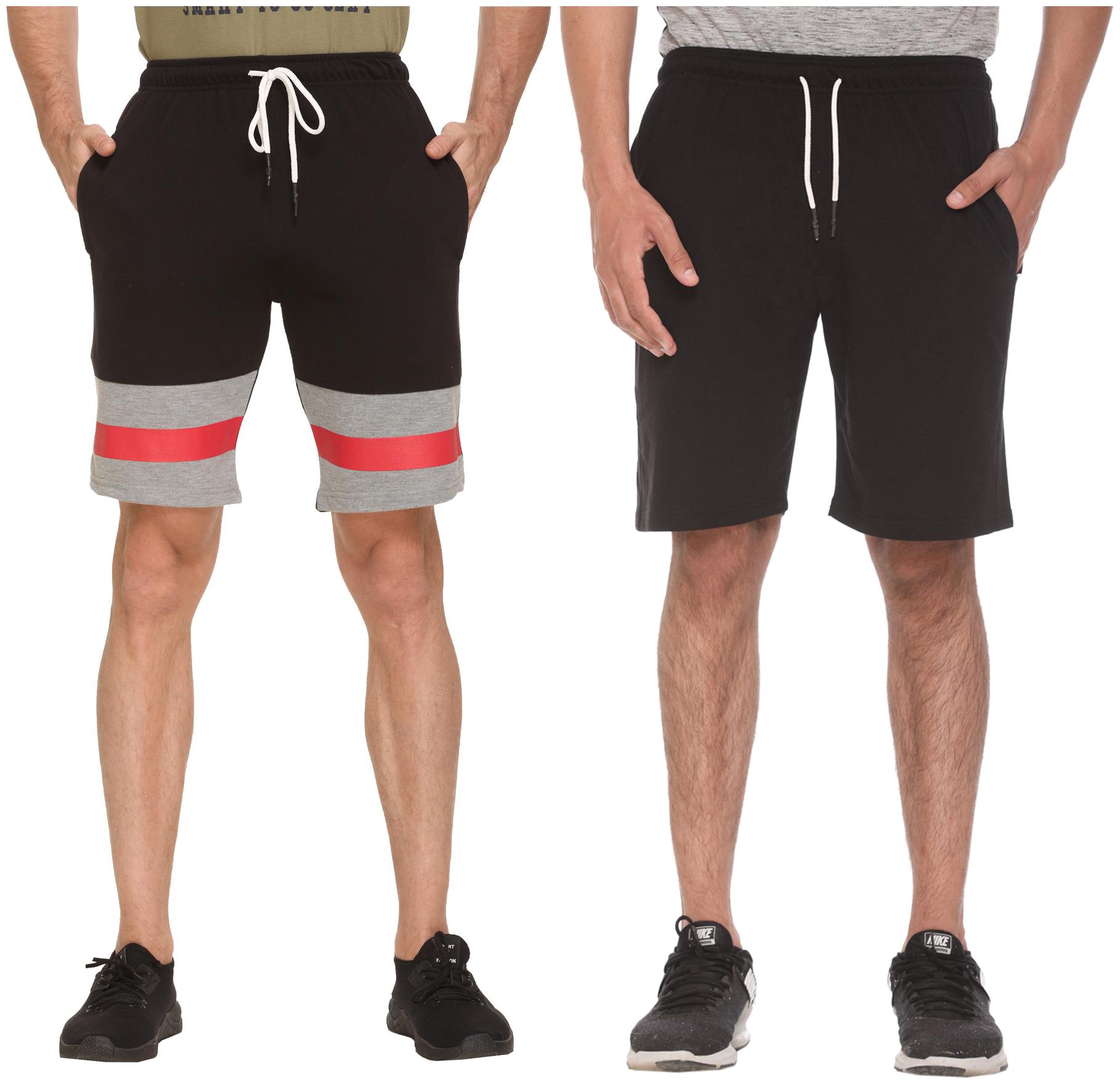 

HVBK Men Black Regular Fit Regular Shorts