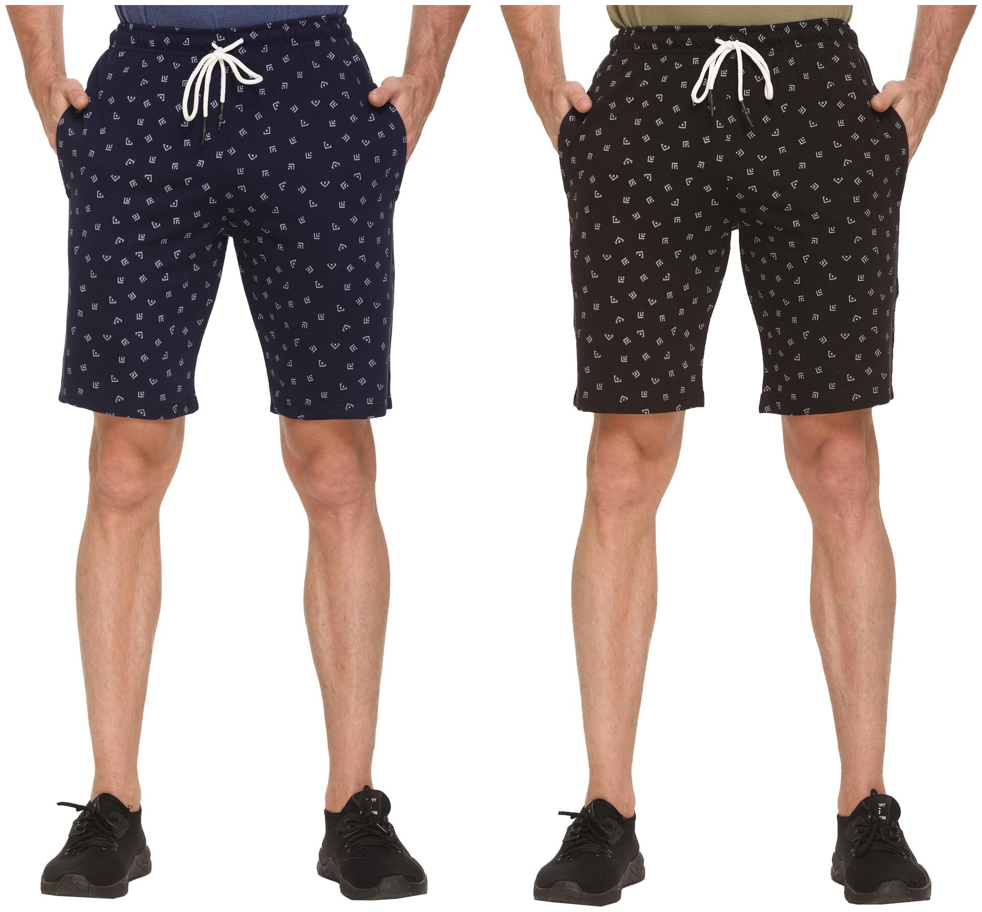 

HVBK Men Black Blue Regular Fit Regular Shorts