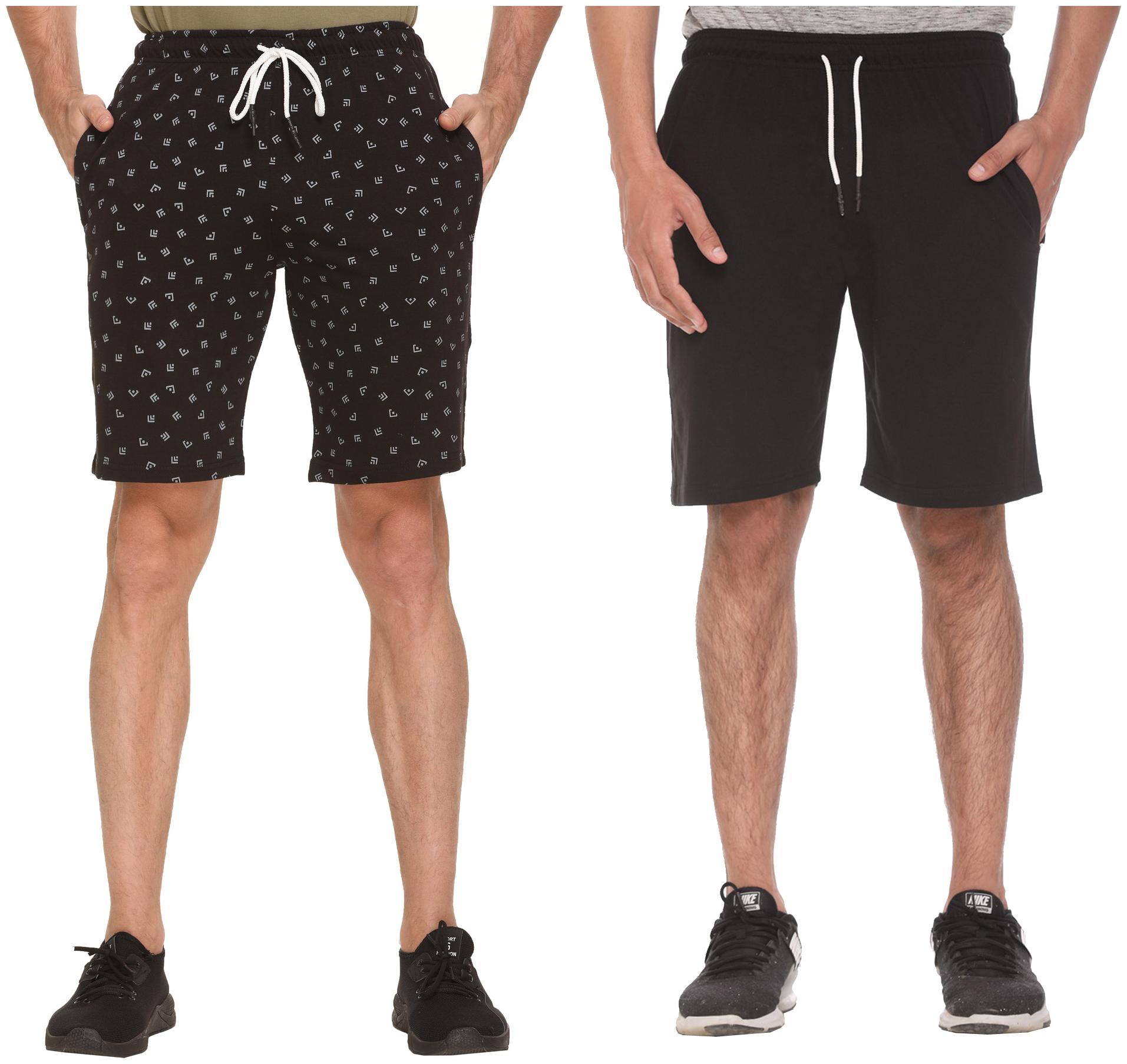 

HVBK Men Black Regular Fit Regular Shorts
