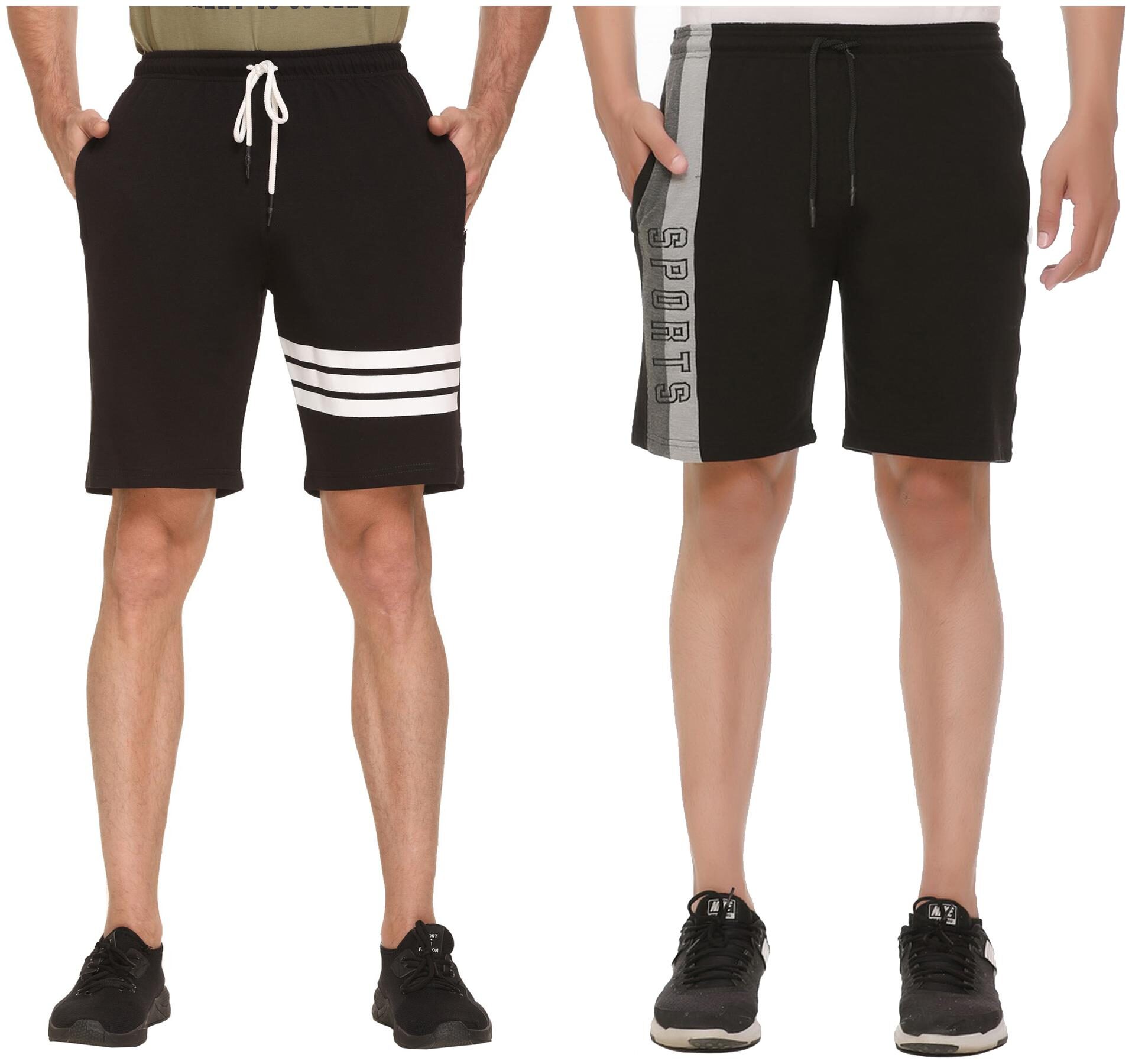 

HVBK Men Black Regular Fit Regular Shorts