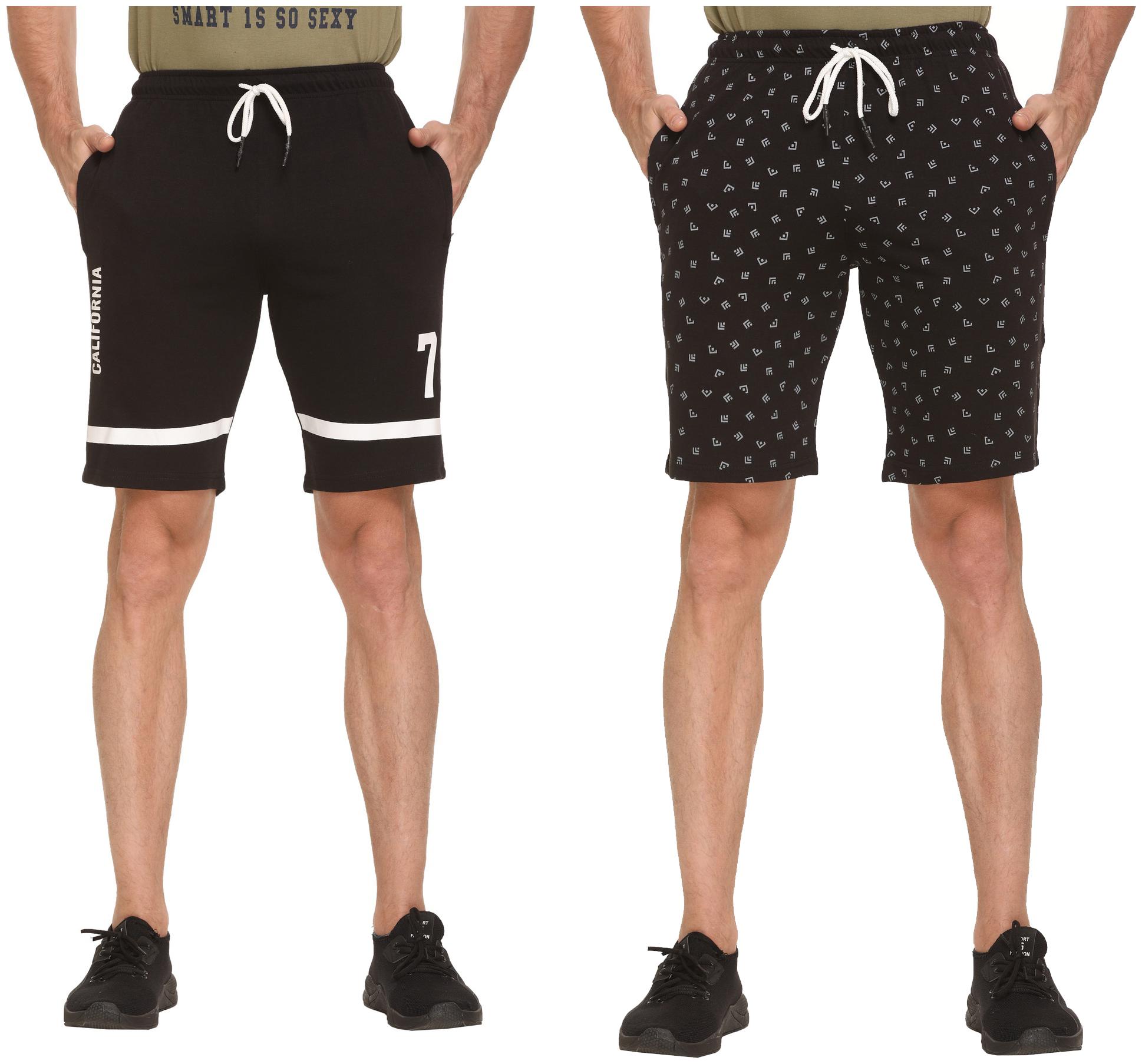 

HVBK Men Black Regular Fit Regular Shorts