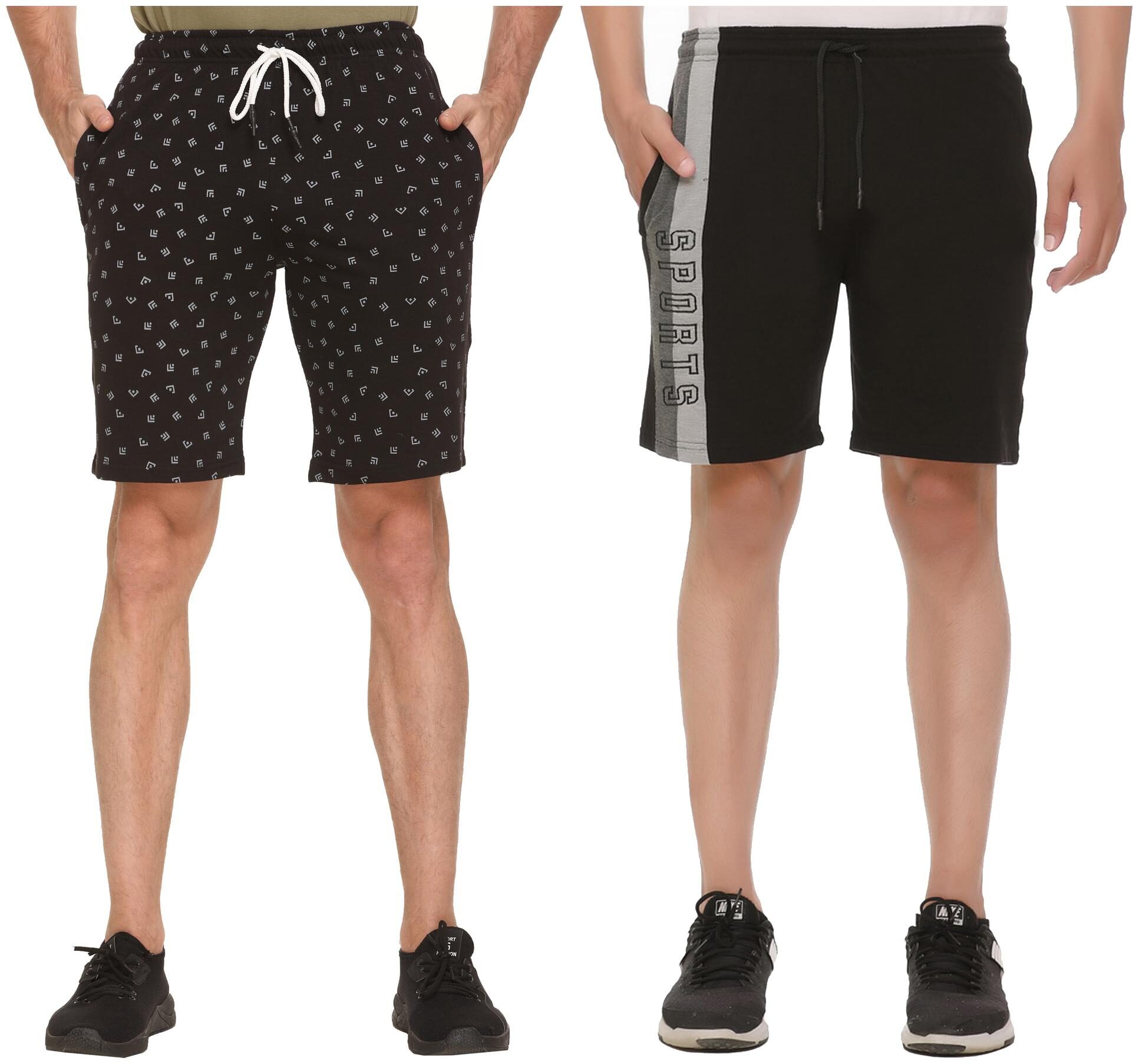 

HVBK Men Black Regular Fit Regular Shorts