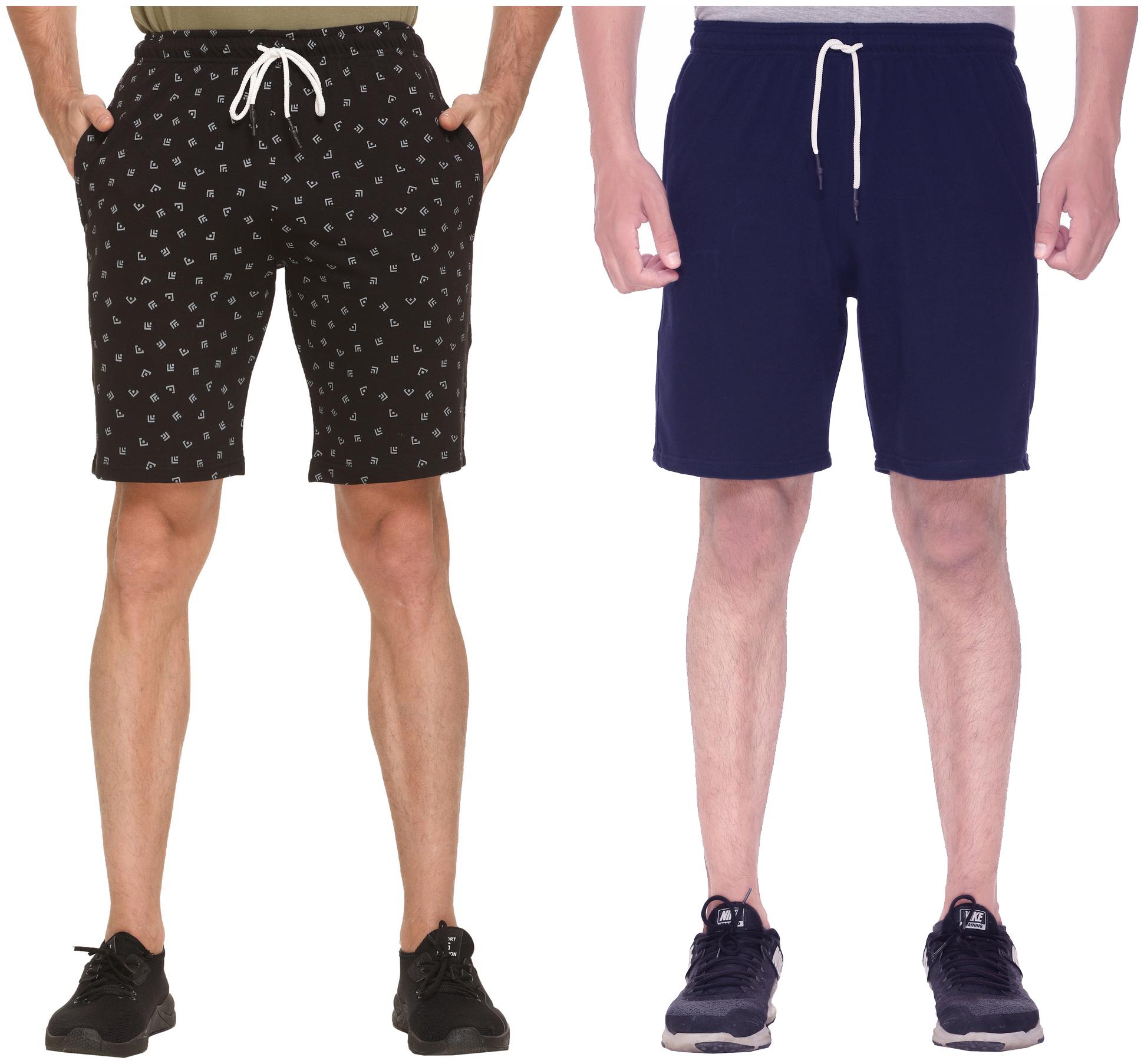 

HVBK Men Blue Black Regular Fit Regular Shorts