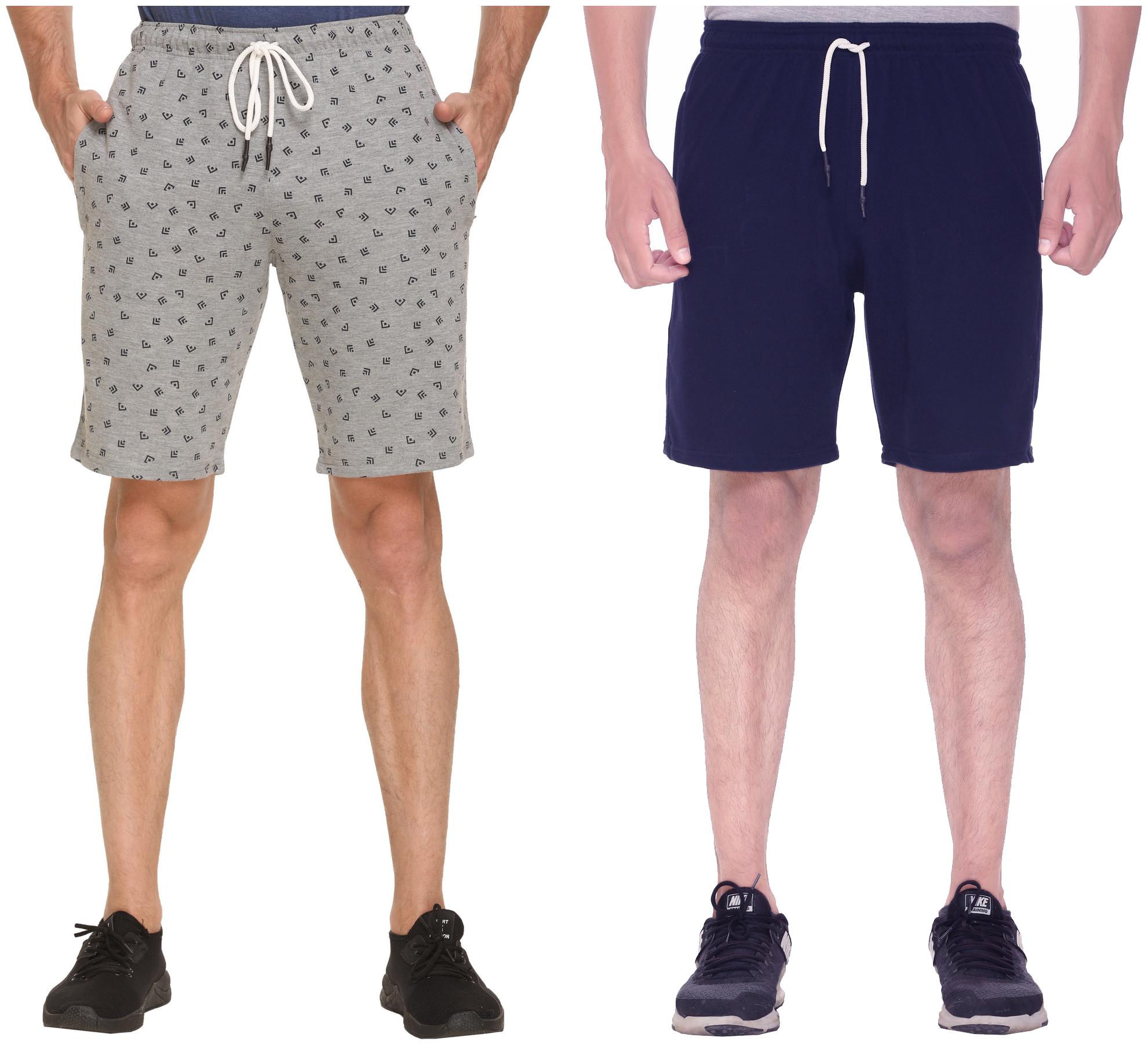 

HVBK Men Blue Grey Regular Fit Regular Shorts