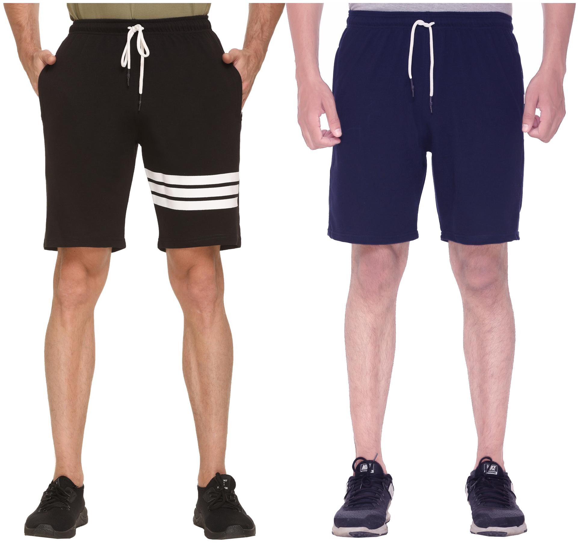 

HVBK Men Blue Black Regular Fit Regular Shorts