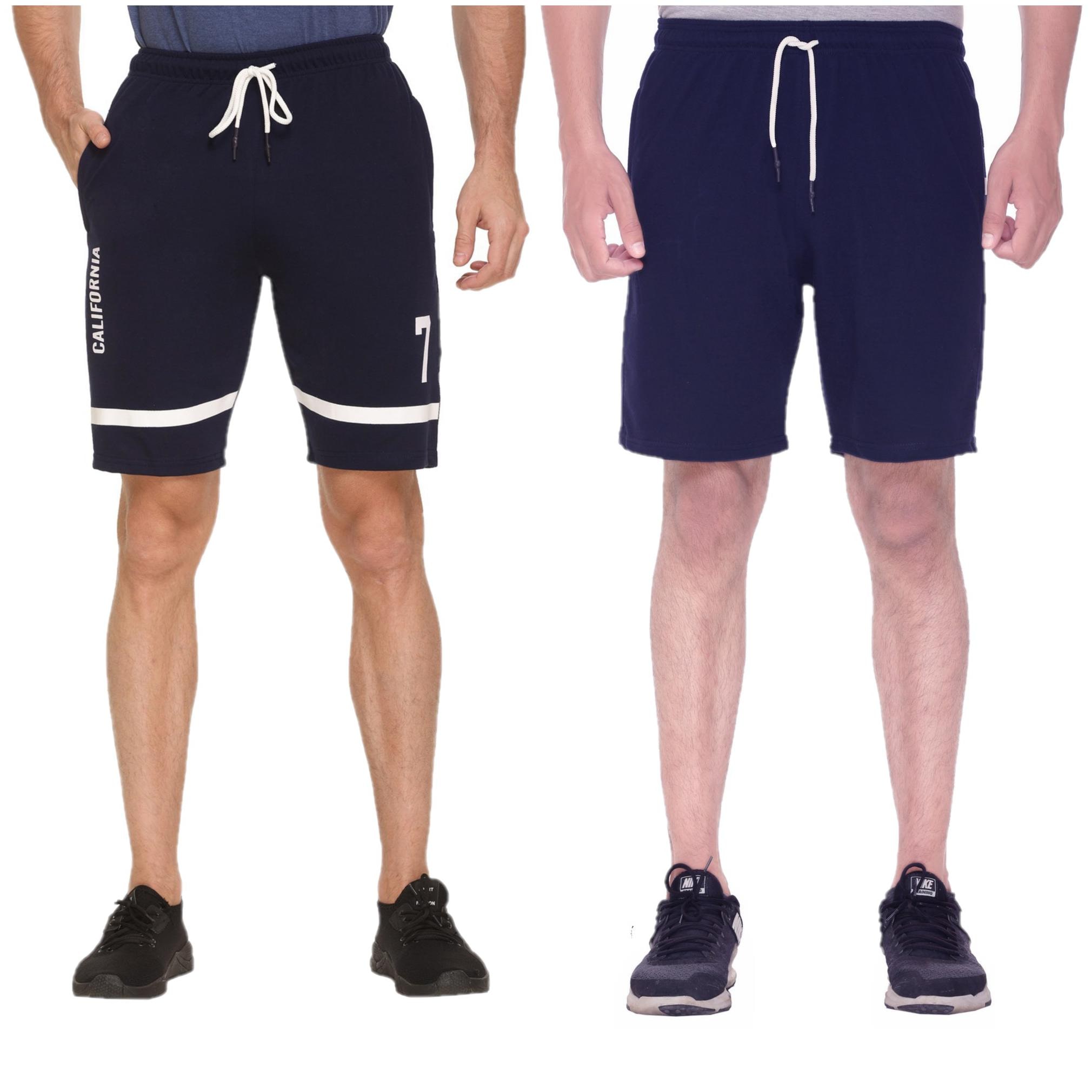 

HVBK Men Blue Regular Fit Regular Shorts