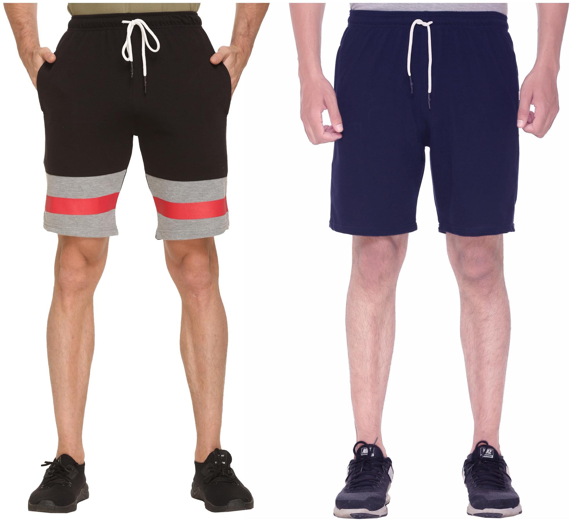 

HVBK Men Blue Black Regular Fit Regular Shorts
