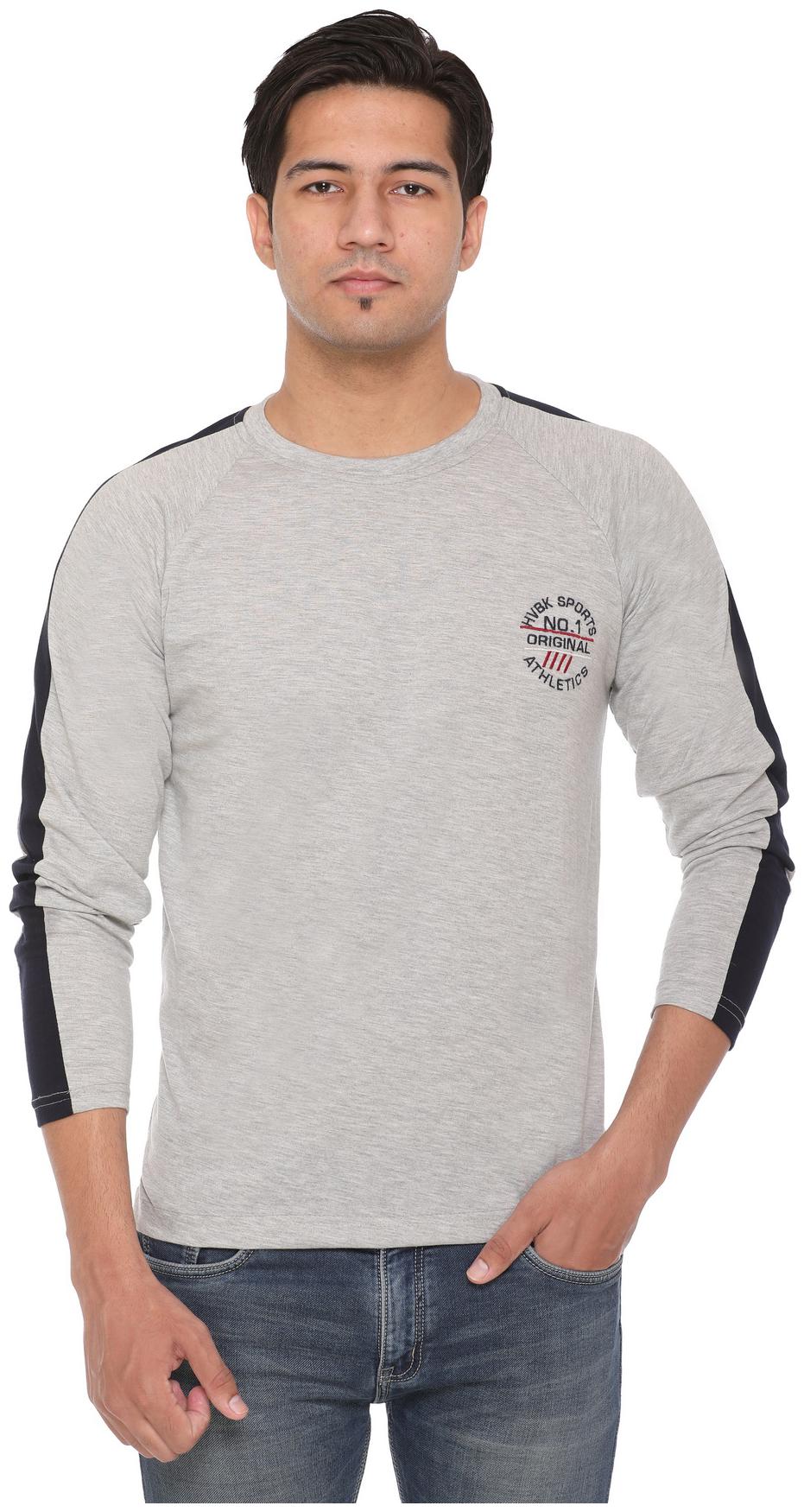 

HVBK Men Grey Regular fit Cotton Blend Round neck T-Shirt - Pack Of 1