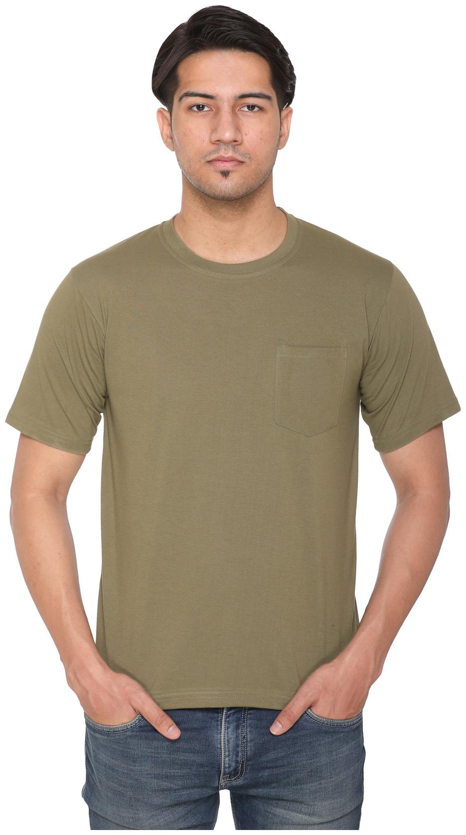

HVBK Men Green Regular fit Cotton Blend Round neck T-Shirt - Pack Of 1