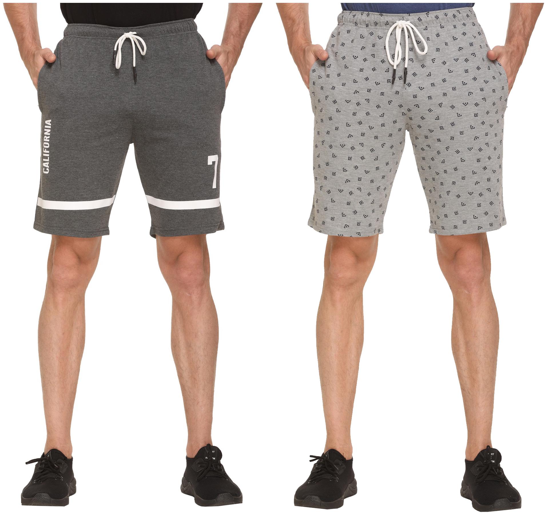 

HVBK Men Grey Regular Fit Regular Shorts
