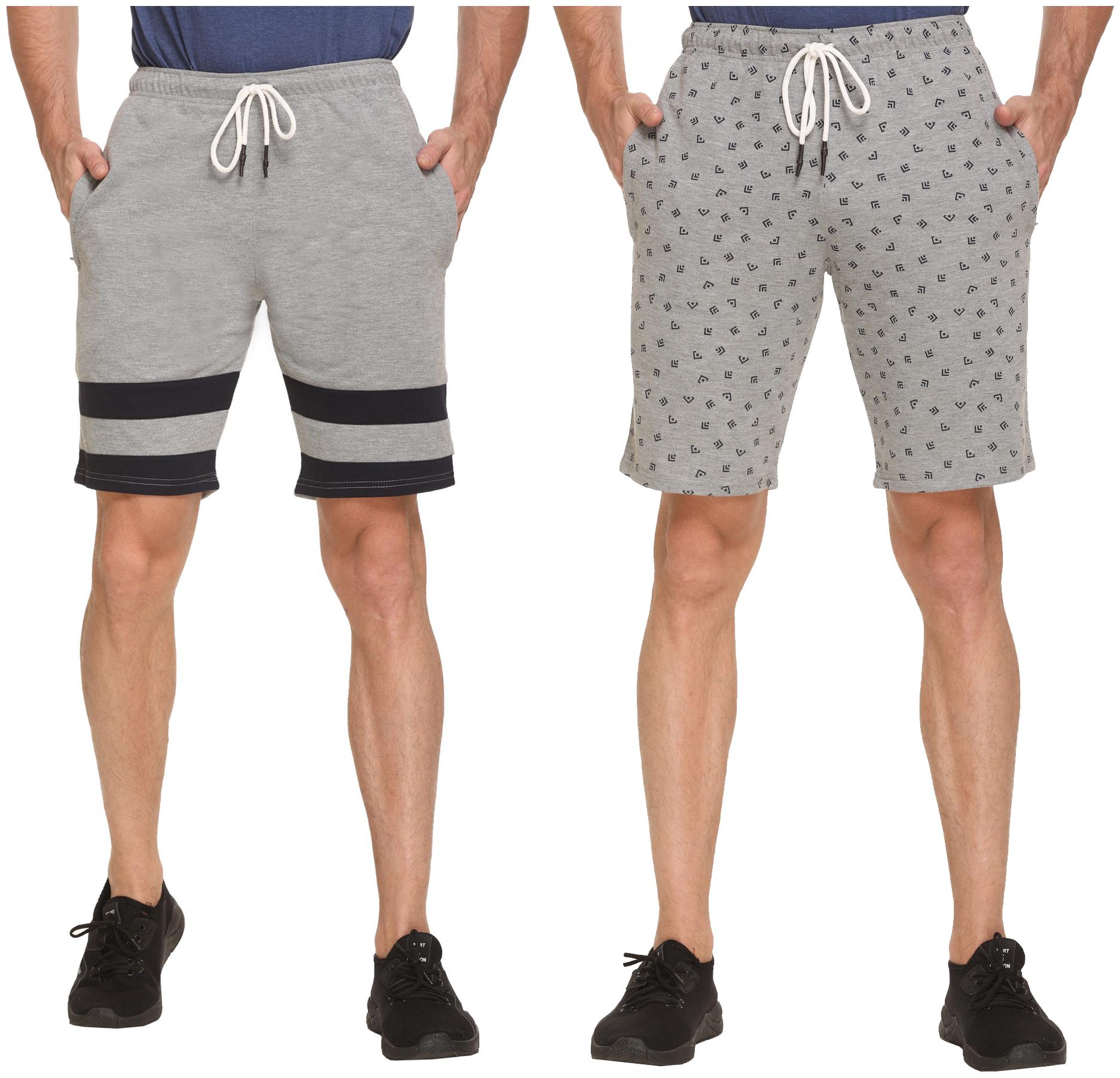 

HVBK Men Grey Regular Fit Regular Shorts