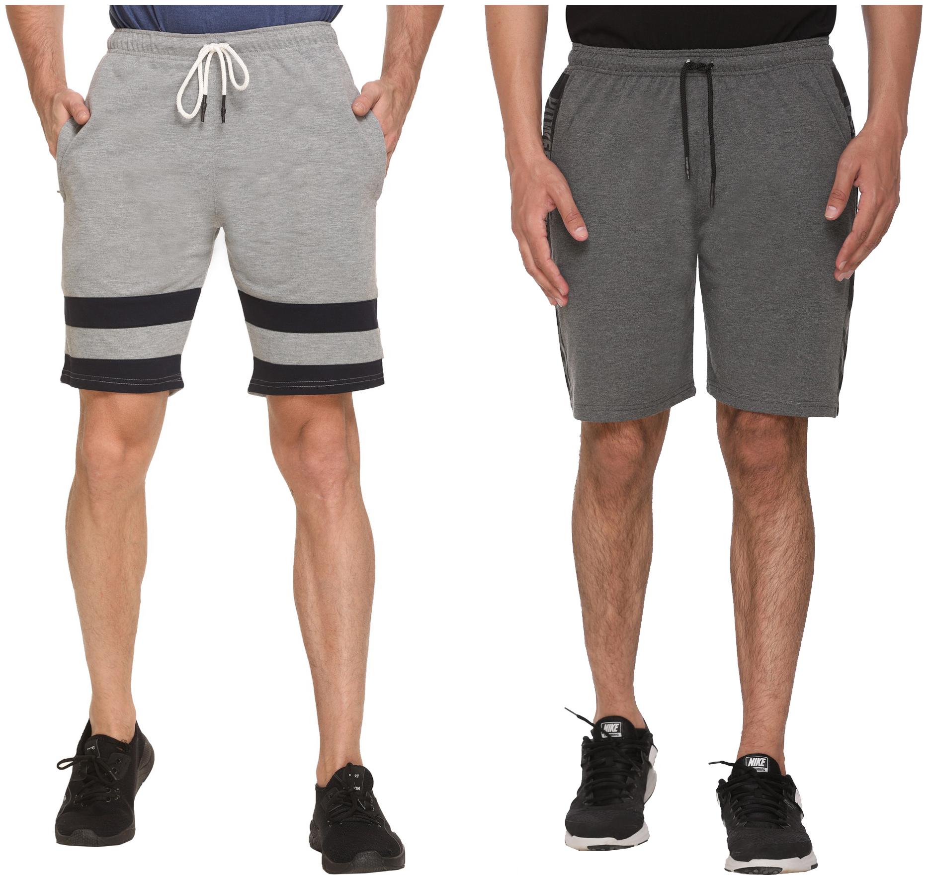 

HVBK Men Grey Regular Fit Regular Shorts