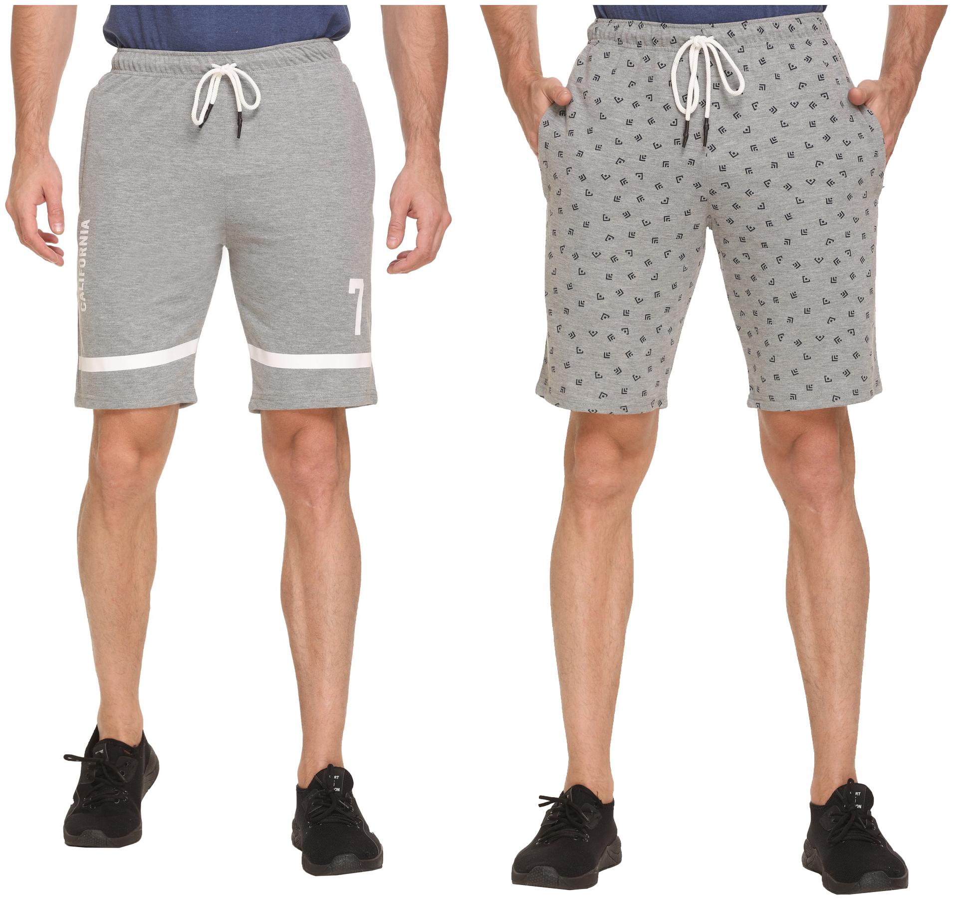 

HVBK Men Grey Regular Fit Regular Shorts