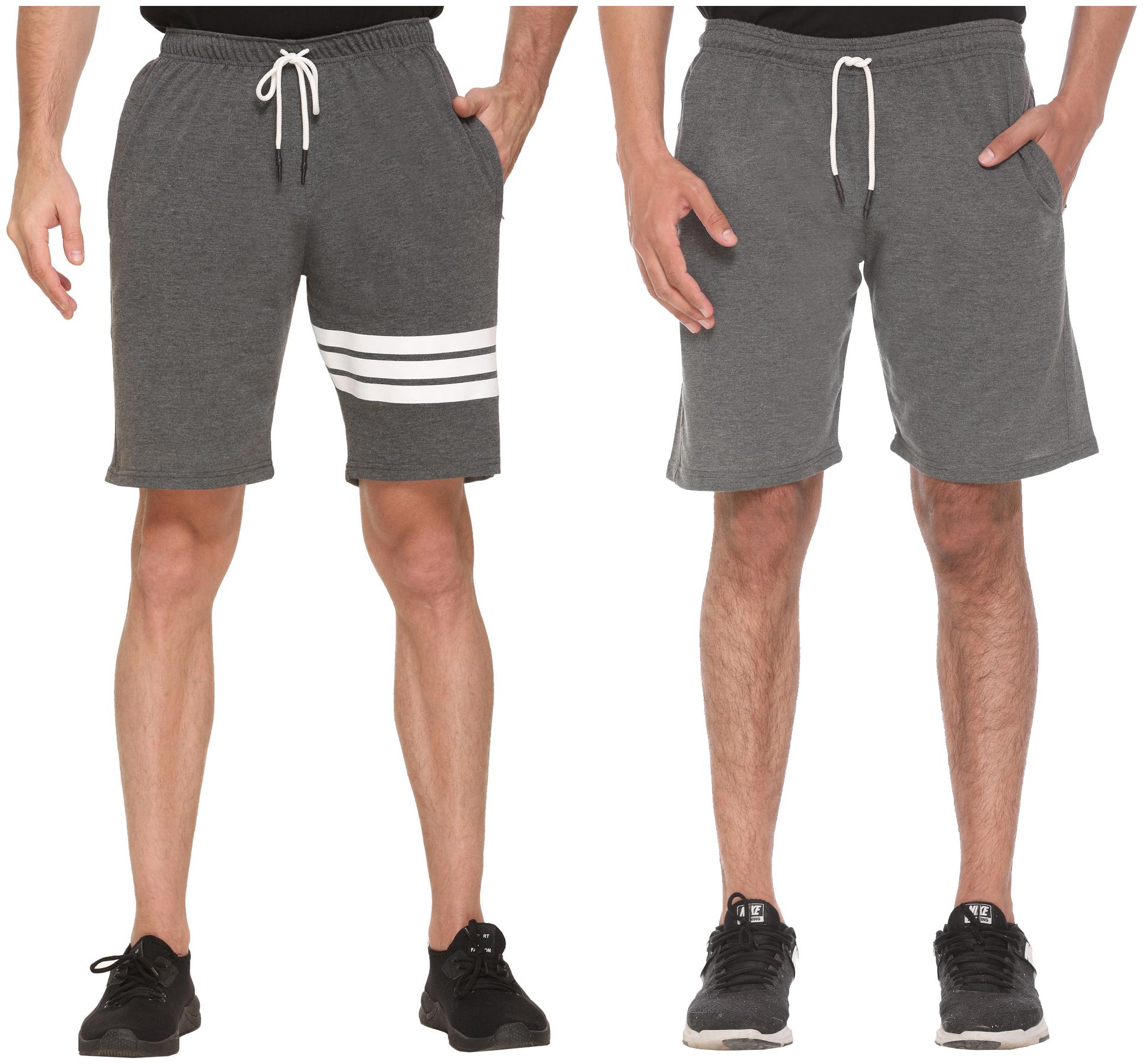 

HVBK Men Grey Regular Fit Regular Shorts