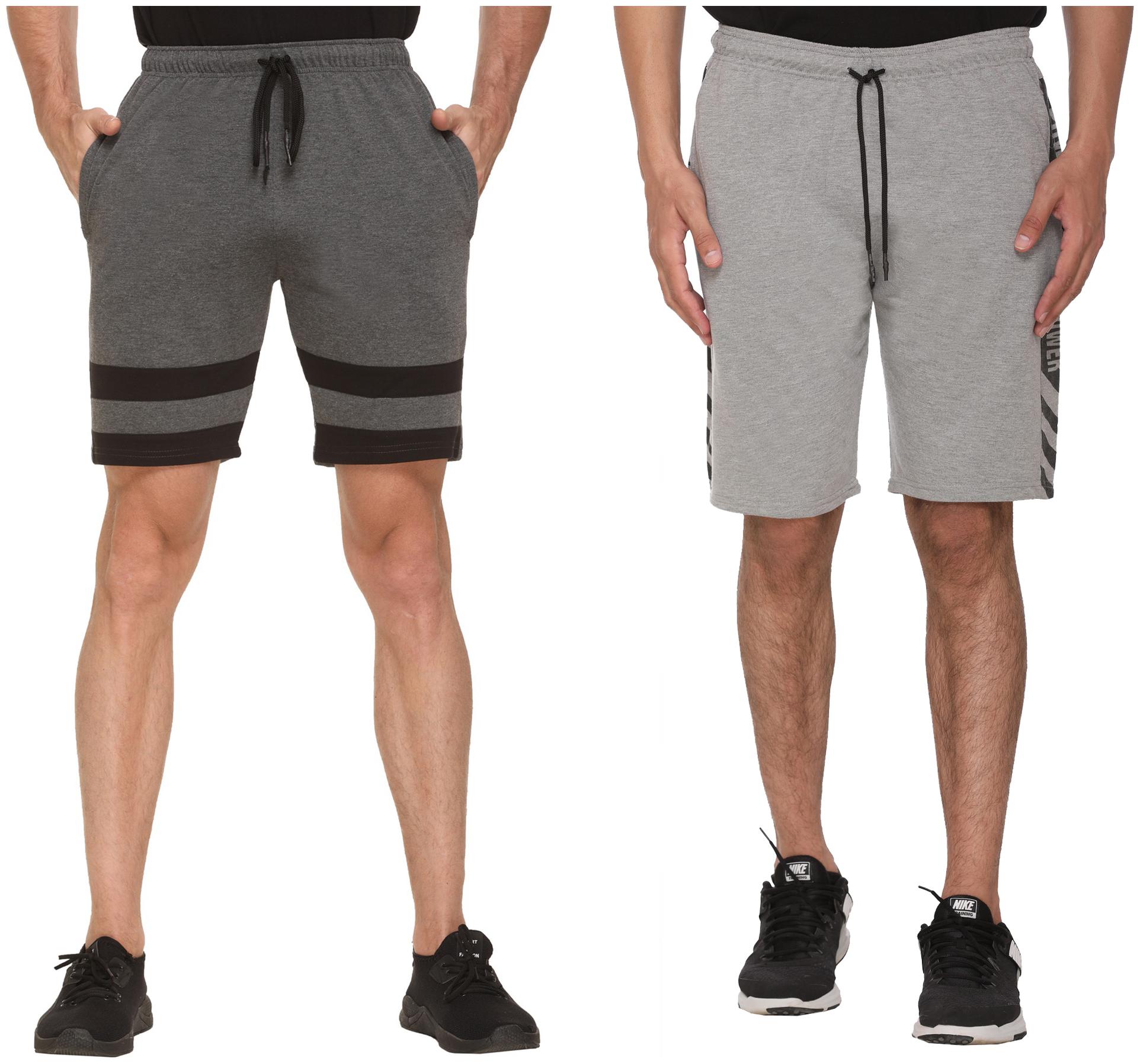 

HVBK Men Grey Regular Fit Regular Shorts